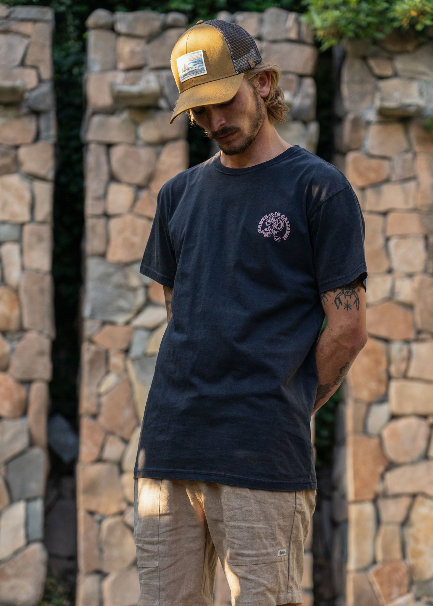 Polera Diseño Algodón Osorno Hombre - Negra Black