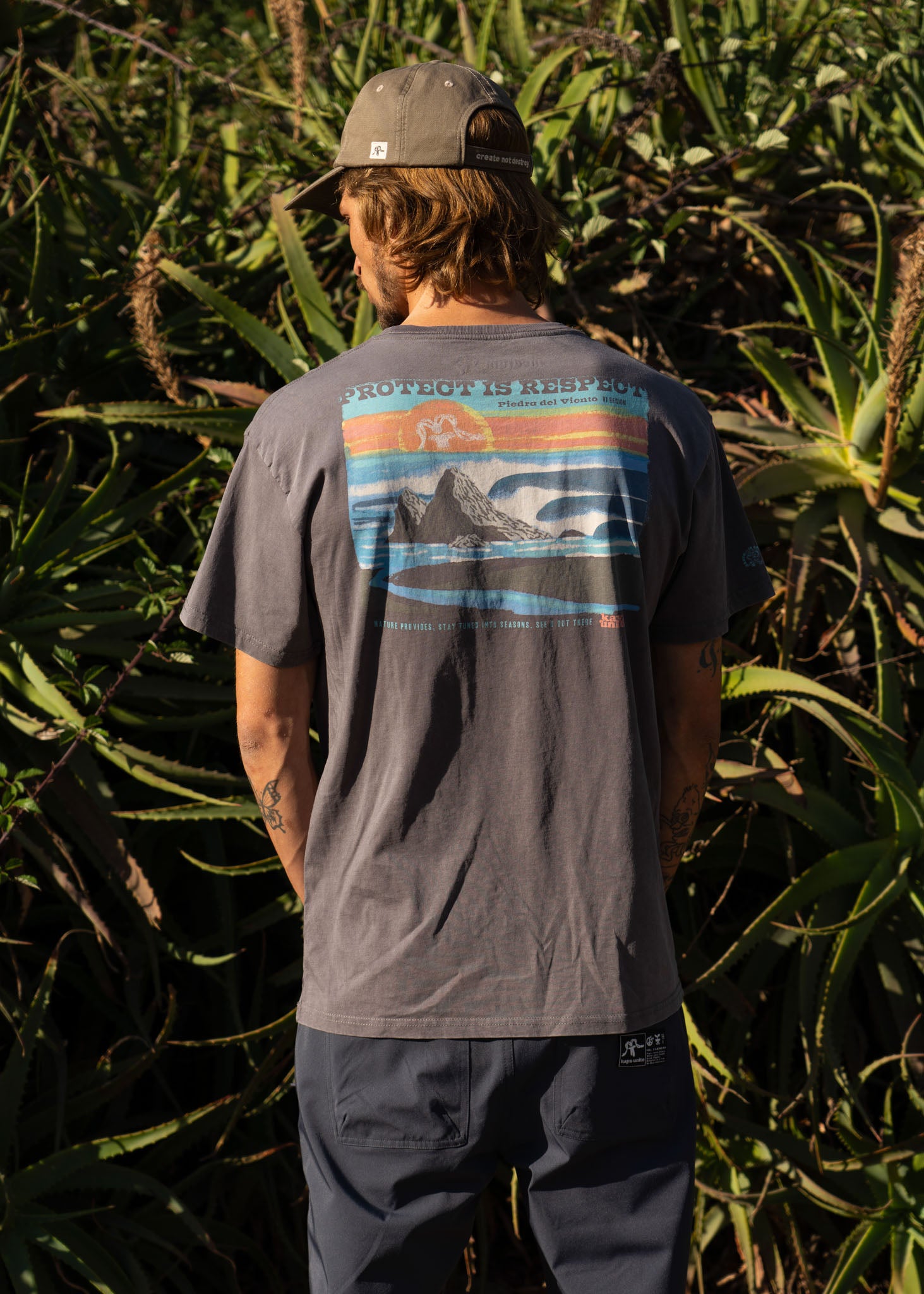 Polera Diseño Algodón Piedra Hombre - Gris Black