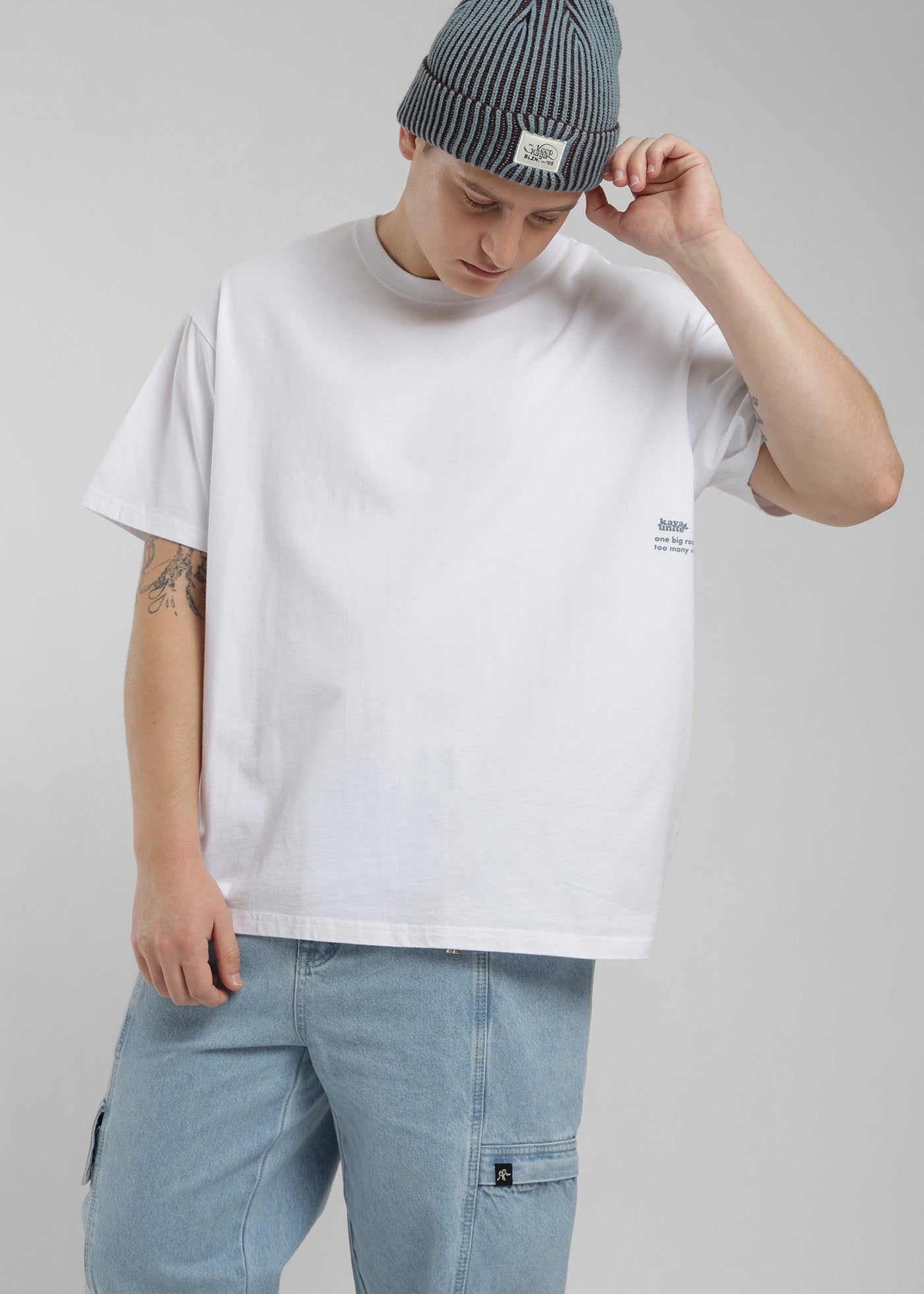 Polera Oversize Algodón Aniversario Hombre - Blanco