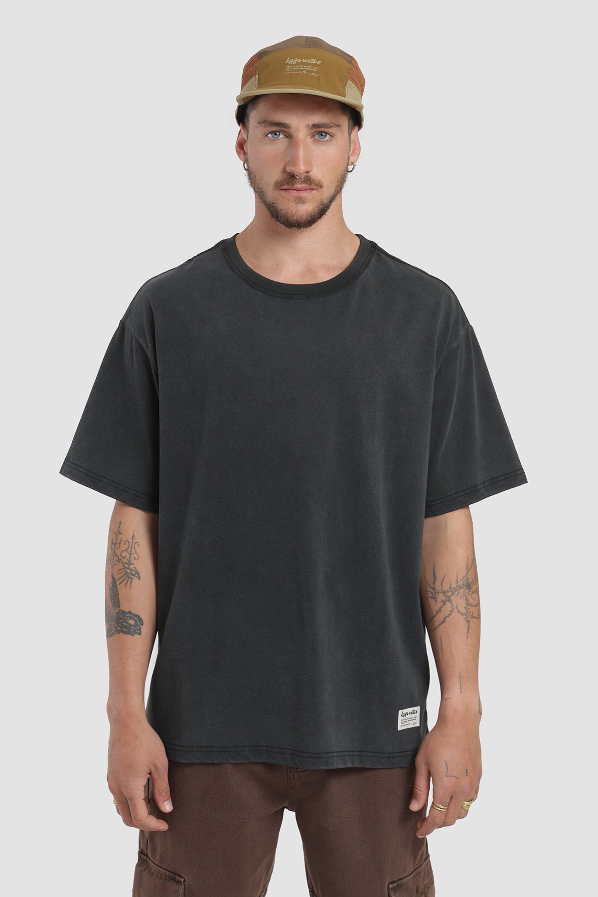 Polera Oversize Patchwork Algodón 230 Gr Hombre - Negro