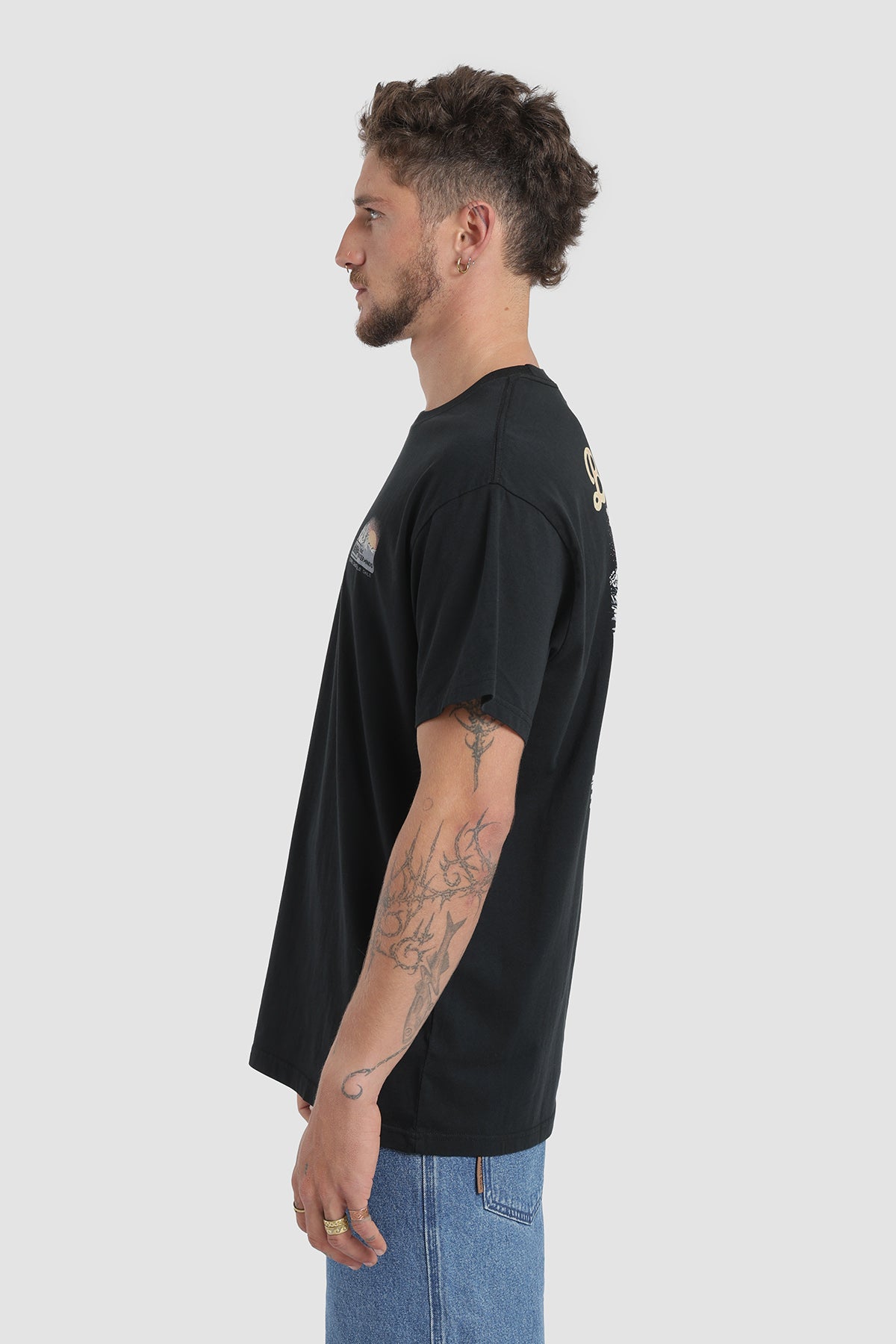 Polera Diseño Blaze Algodón Hombre - Negro