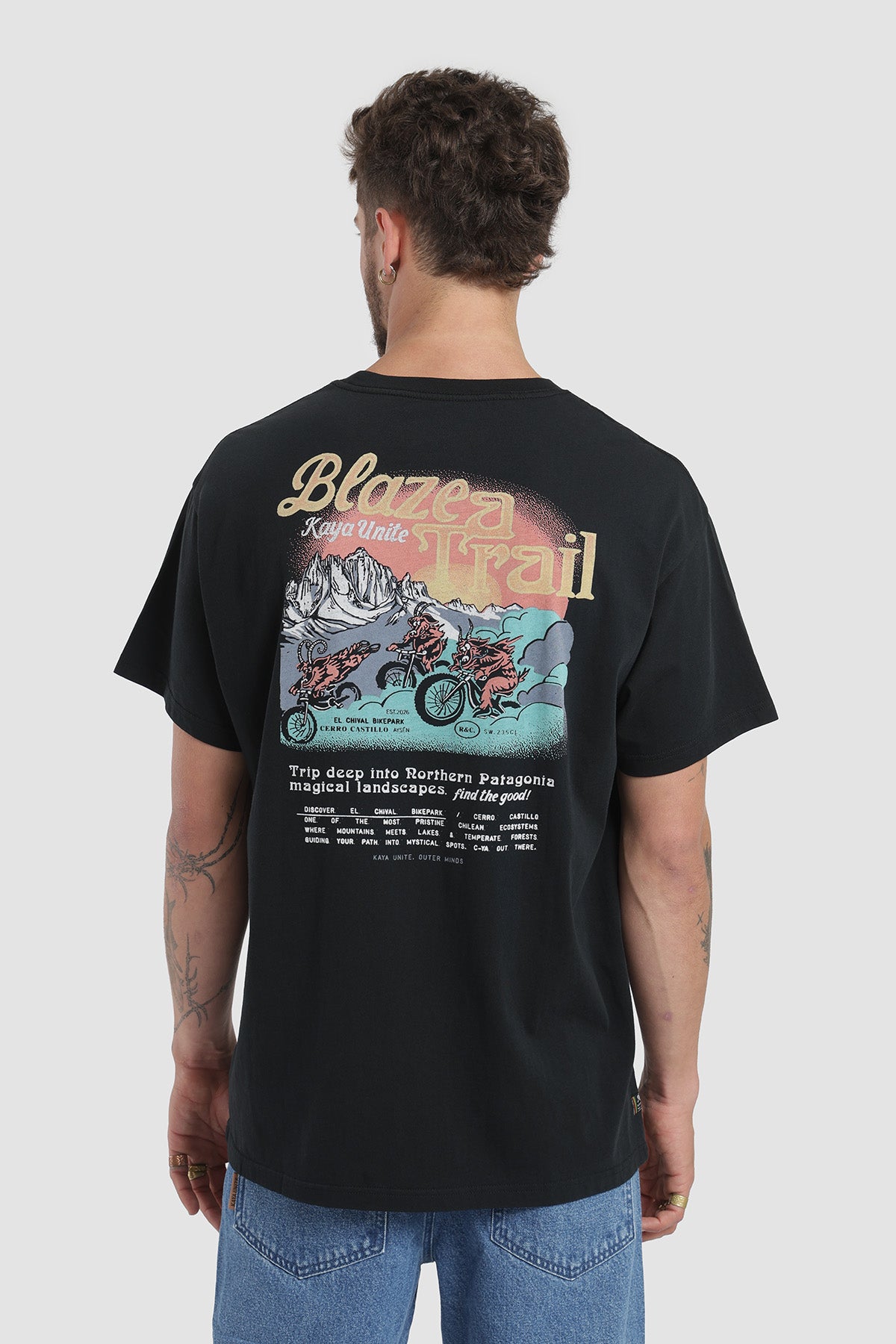 Polera Diseño Blaze Algodón Hombre - Negro