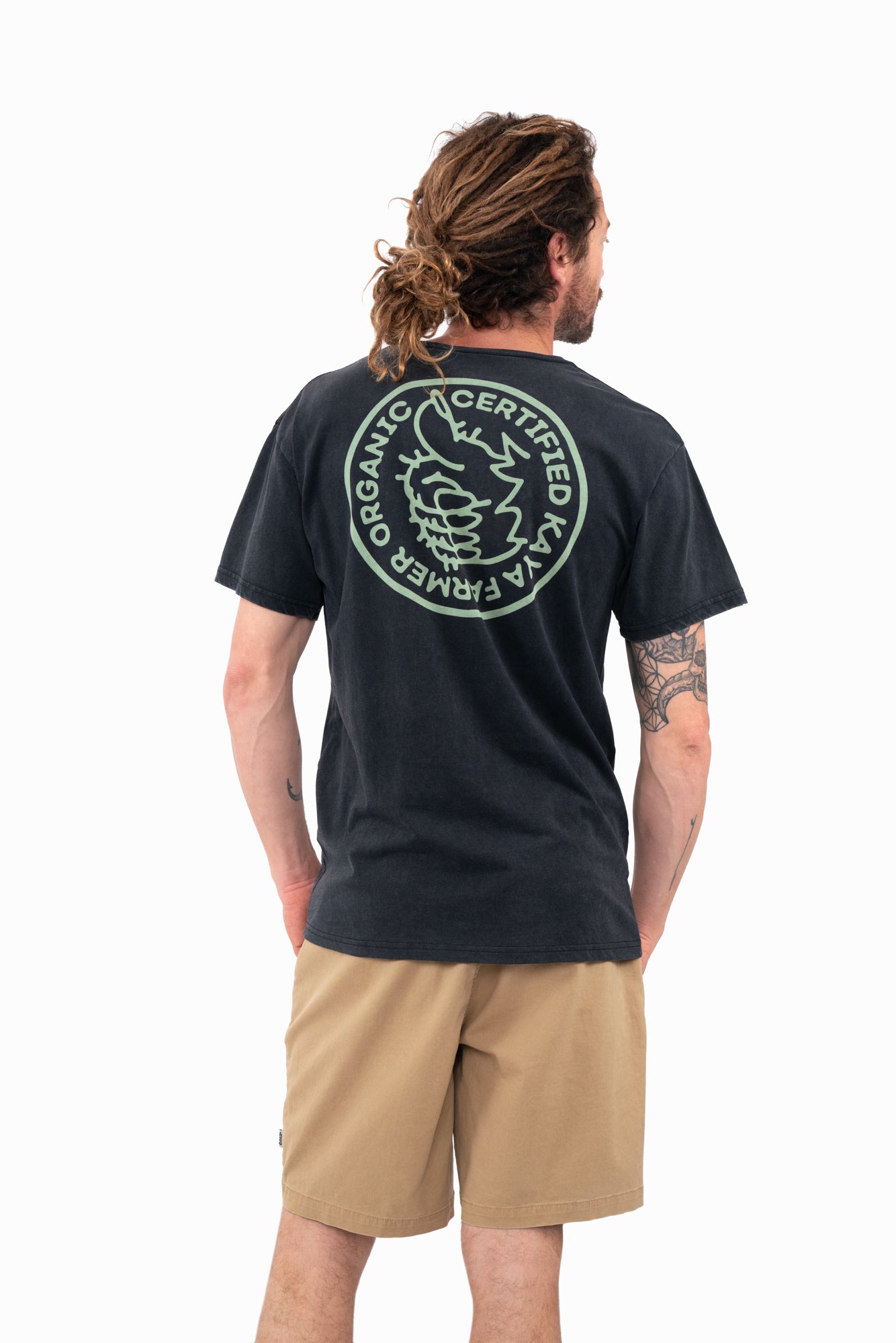 Polera Diseño Algodón Farmer Hombre - Negra White Smoke