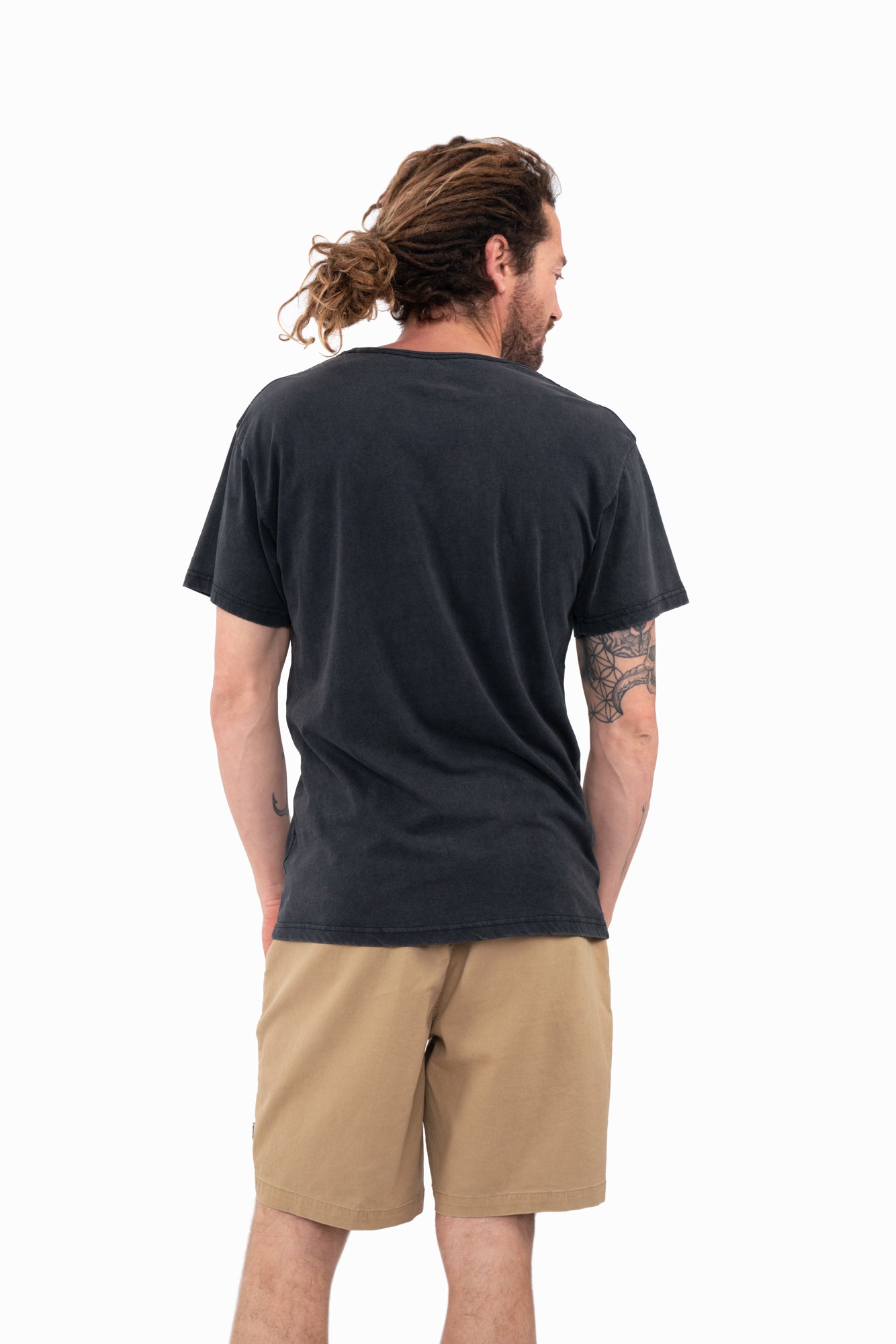 Polera Clásica Algodón Orgánico Classy Hombre - Negra White Smoke