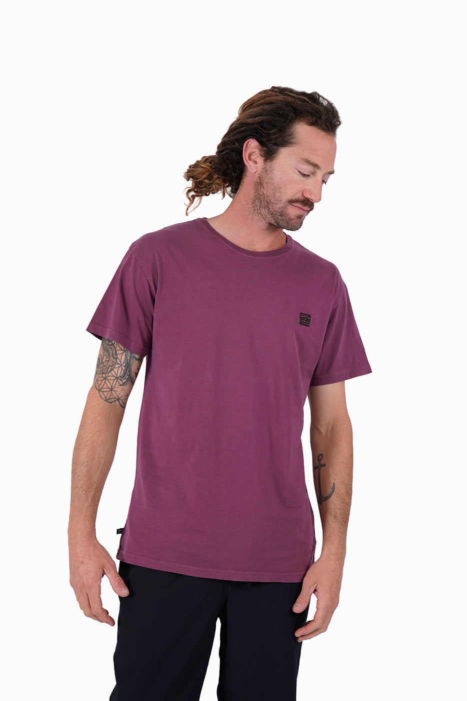 Polera Clásica Algodón Daily Hombre - Burdeo White Smoke