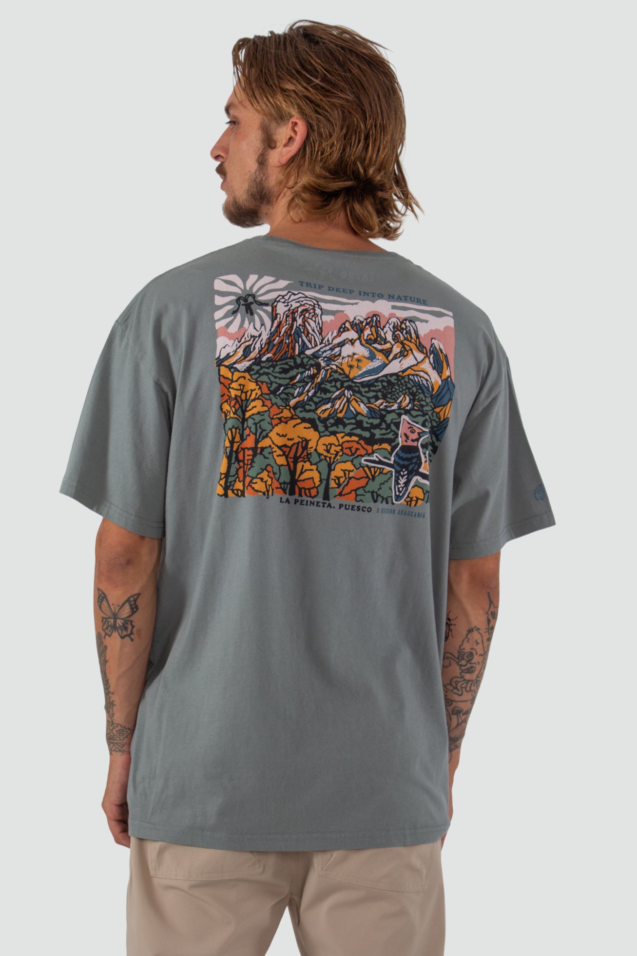 Polera Diseño Algodón Puesco Hombre - Verde Lavender