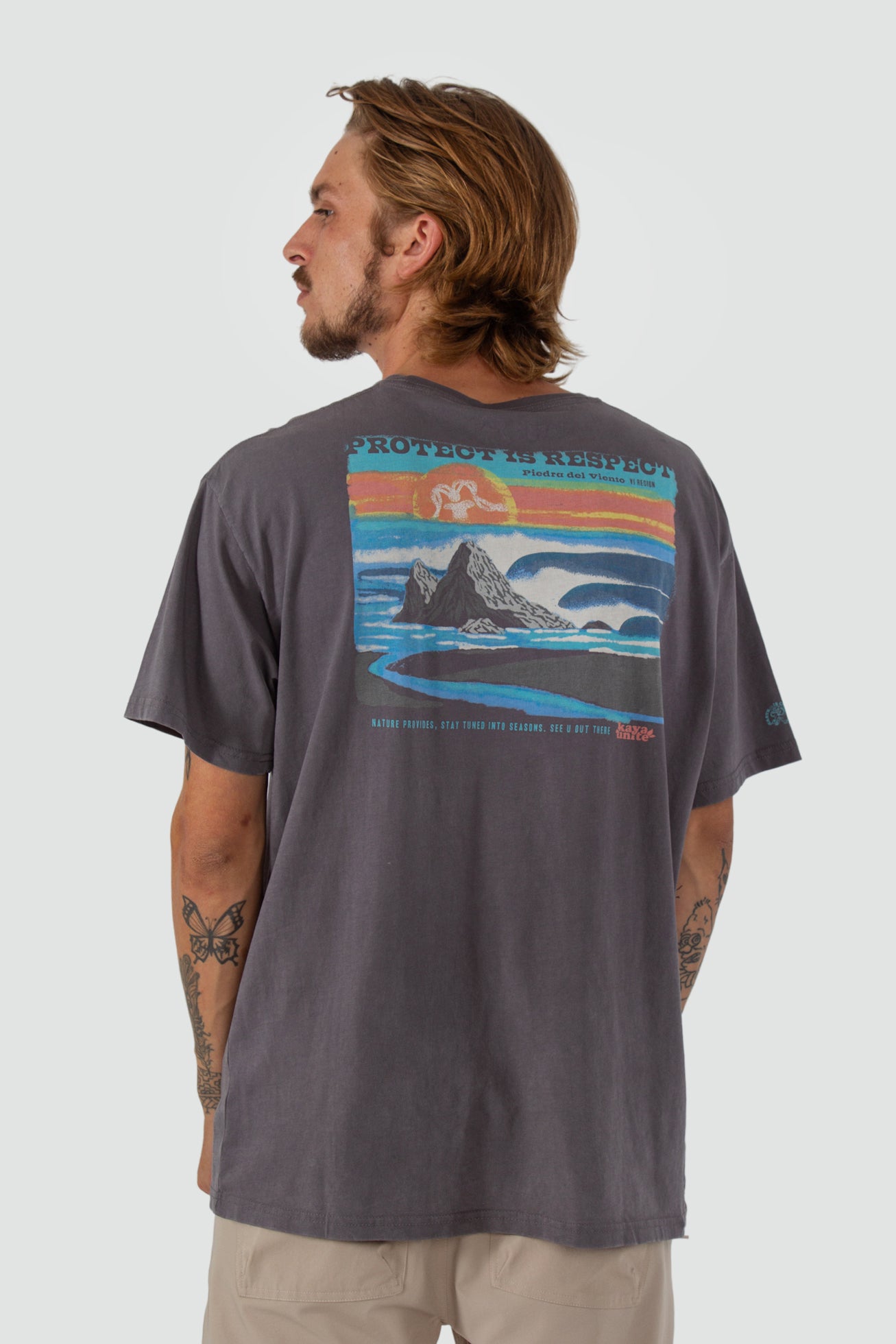 Polera Diseño Algodón Piedra Hombre - Gris Lavender