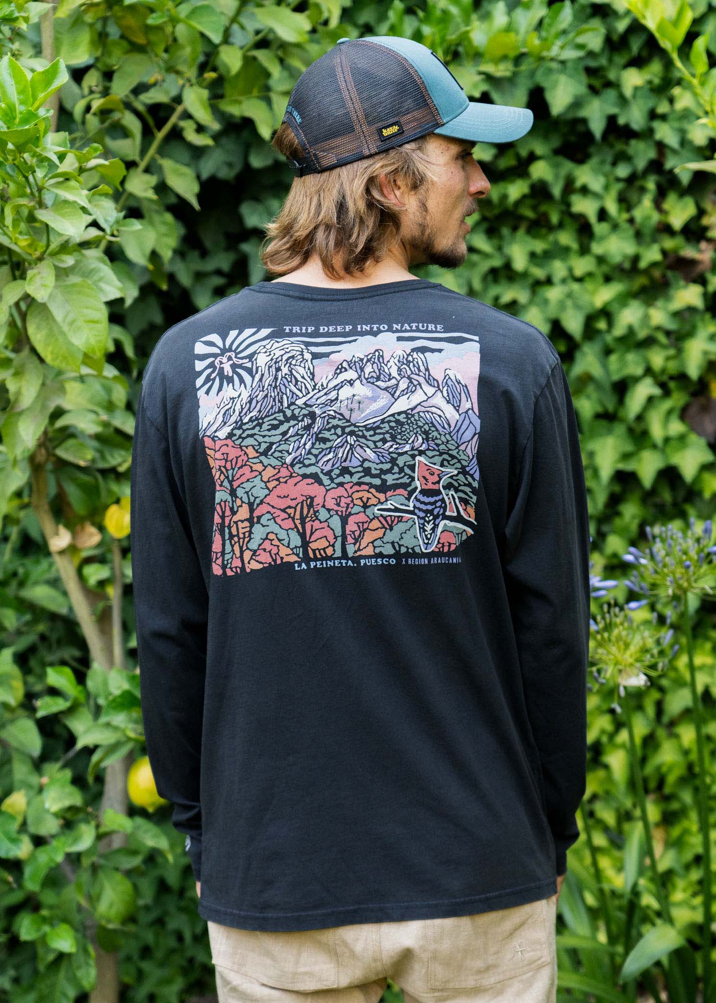 Polera Manga Larga Diseño Algodón Puesco Hombre - Negra Dark Slate Gray