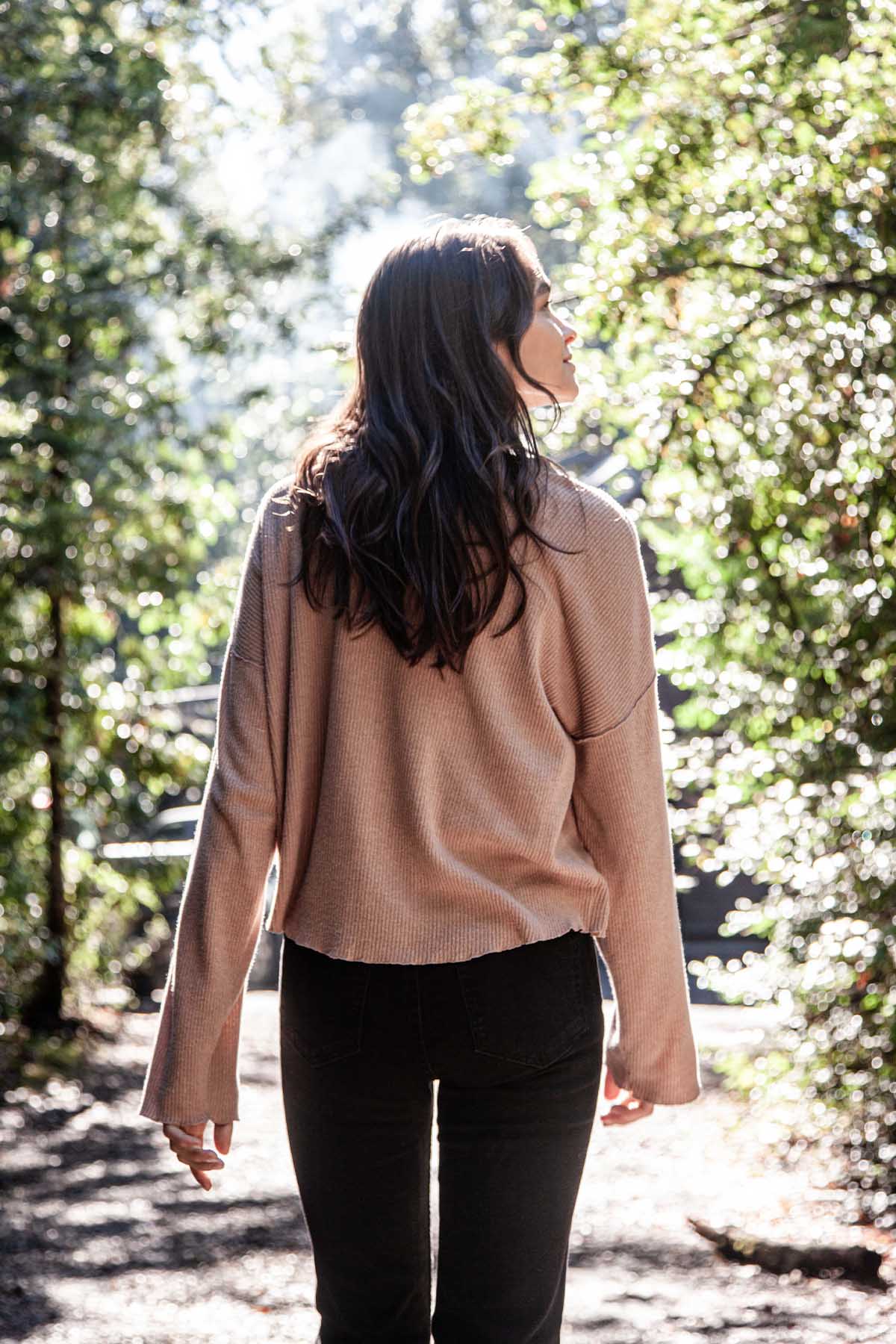 Polera Mujer Rib Manga Larga - Terracota