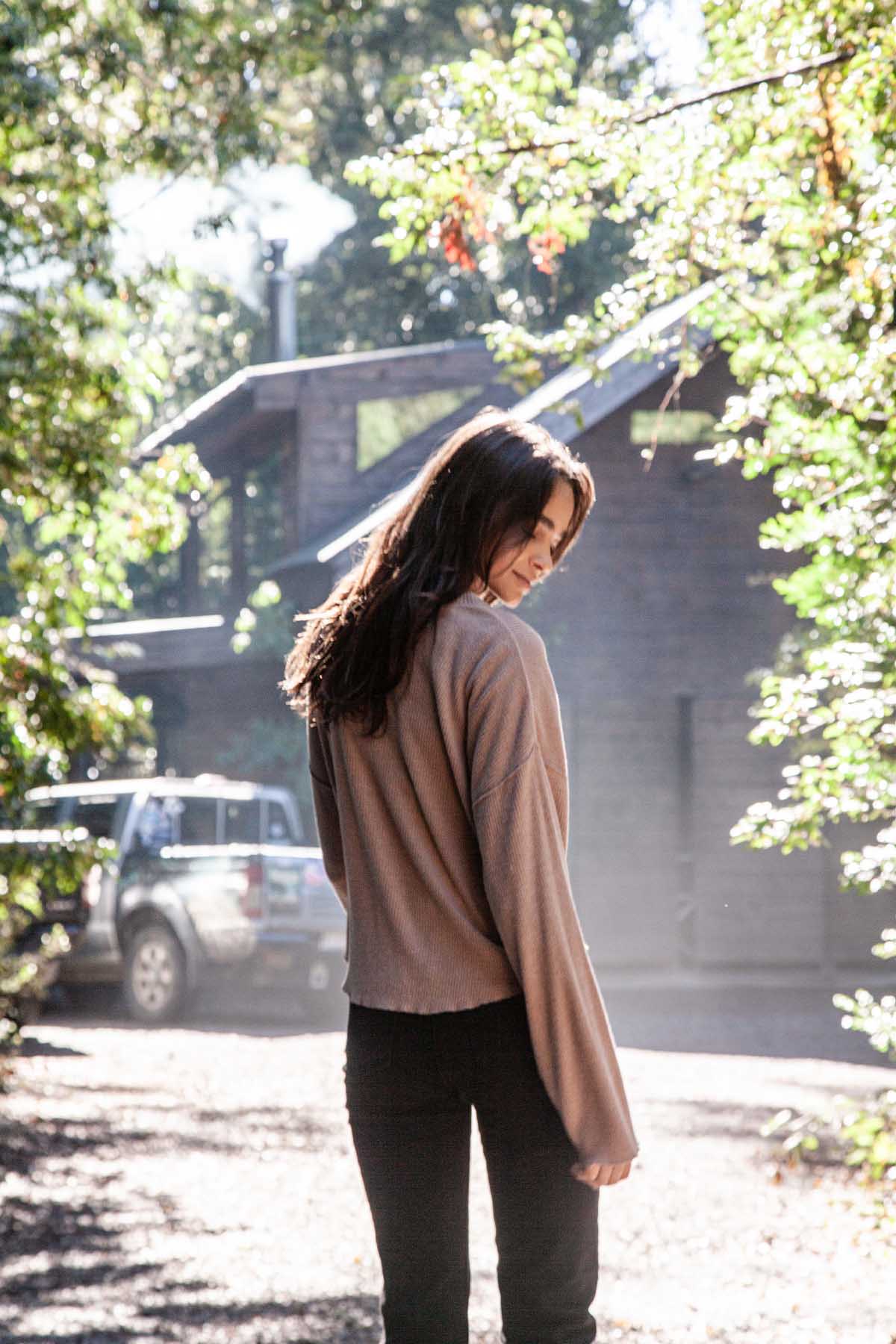 Polera Mujer Rib Manga Larga - Terracota