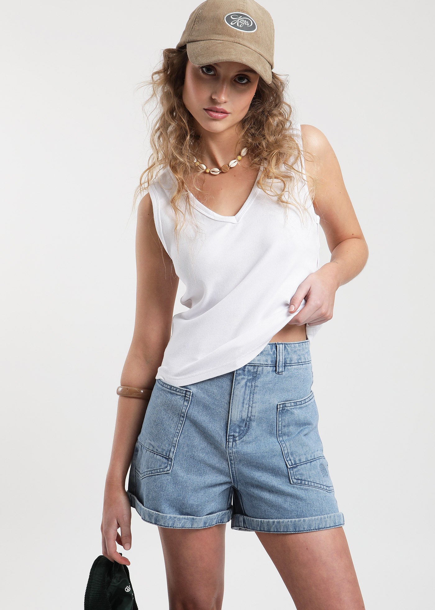 Polera Mujer Tank - Ecru