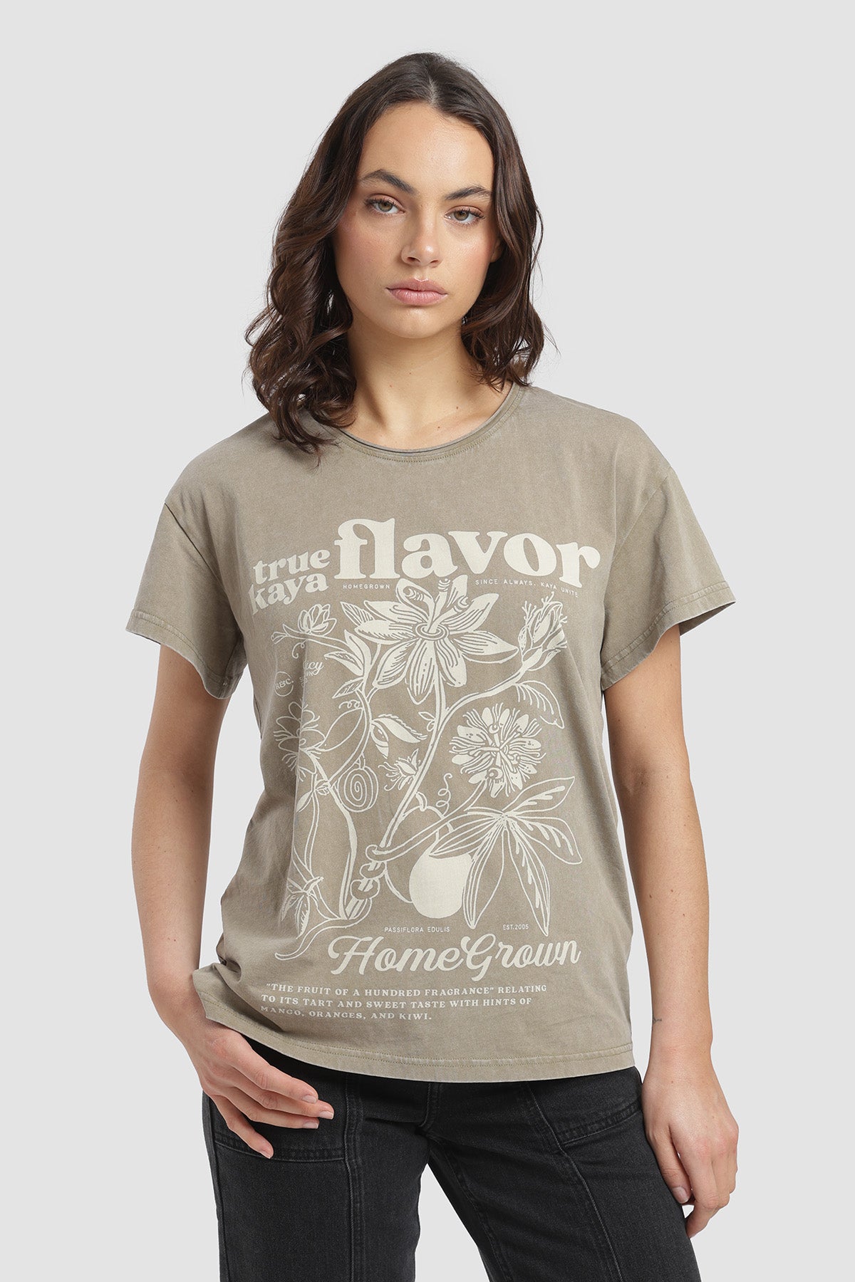 Polera Diseño Flavor Algodón Mujer - Oliva