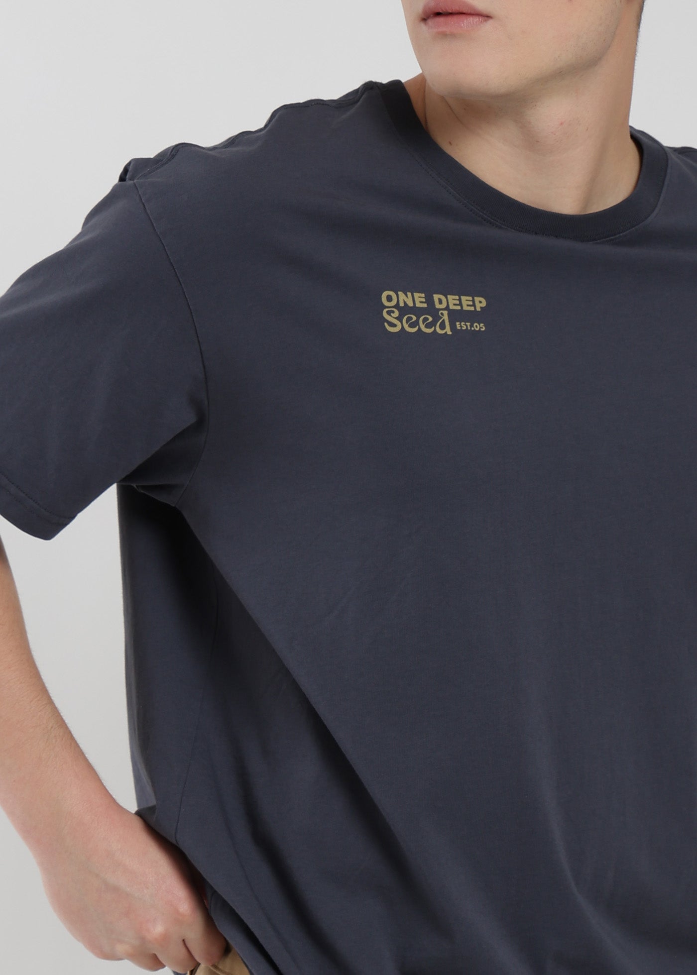 Polera Oversize Algodón Aniversario Hombre - Navy