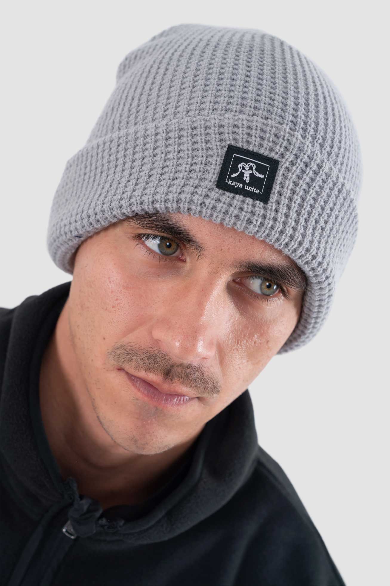 Beanie Waffle Logo - Gris