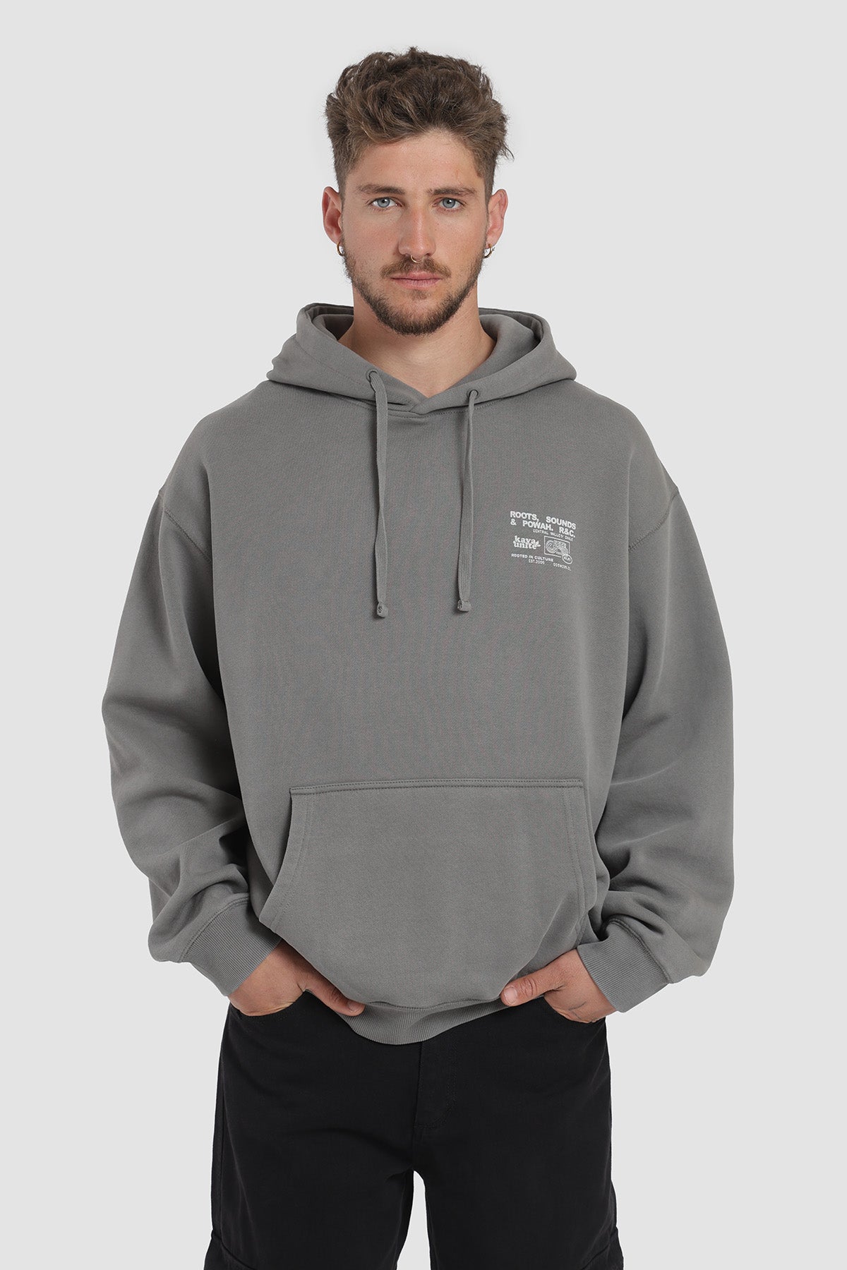 Polerón Hoodie Oversize Diseño Central Valley Hombre - Carbón
