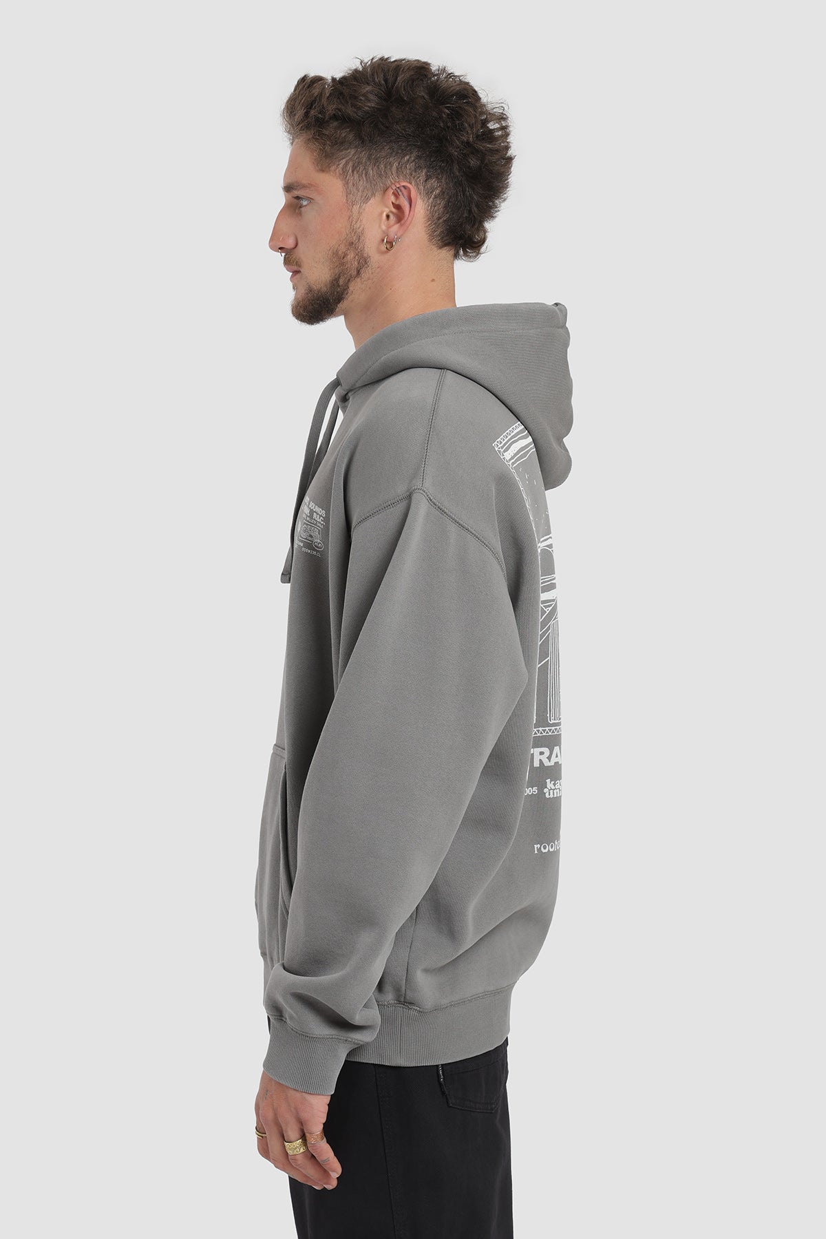 Polerón Hoodie Oversize Diseño Central Valley Hombre - Carbón