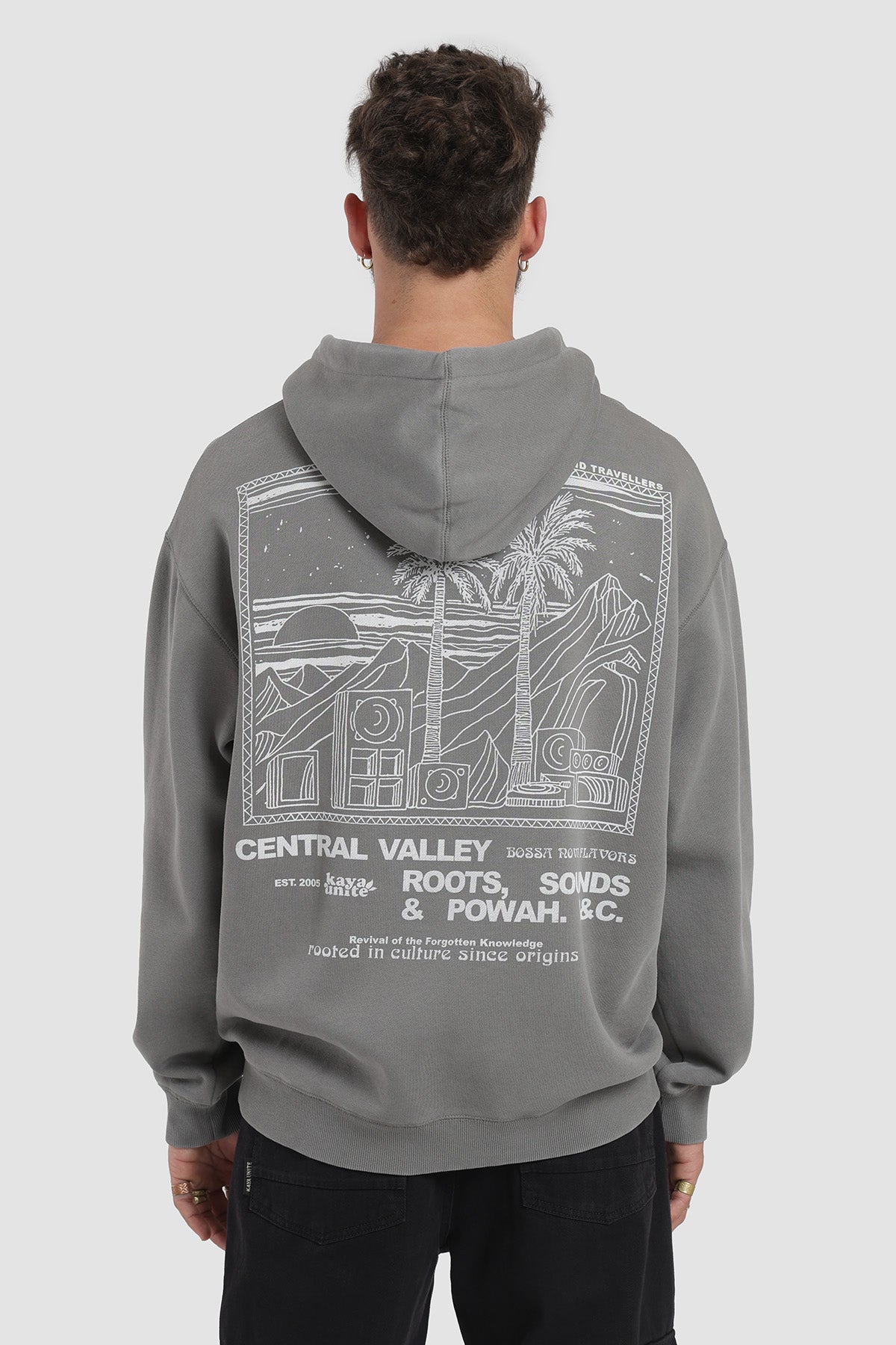 Polerón Hoodie Oversize Diseño Central Valley Hombre - Carbón