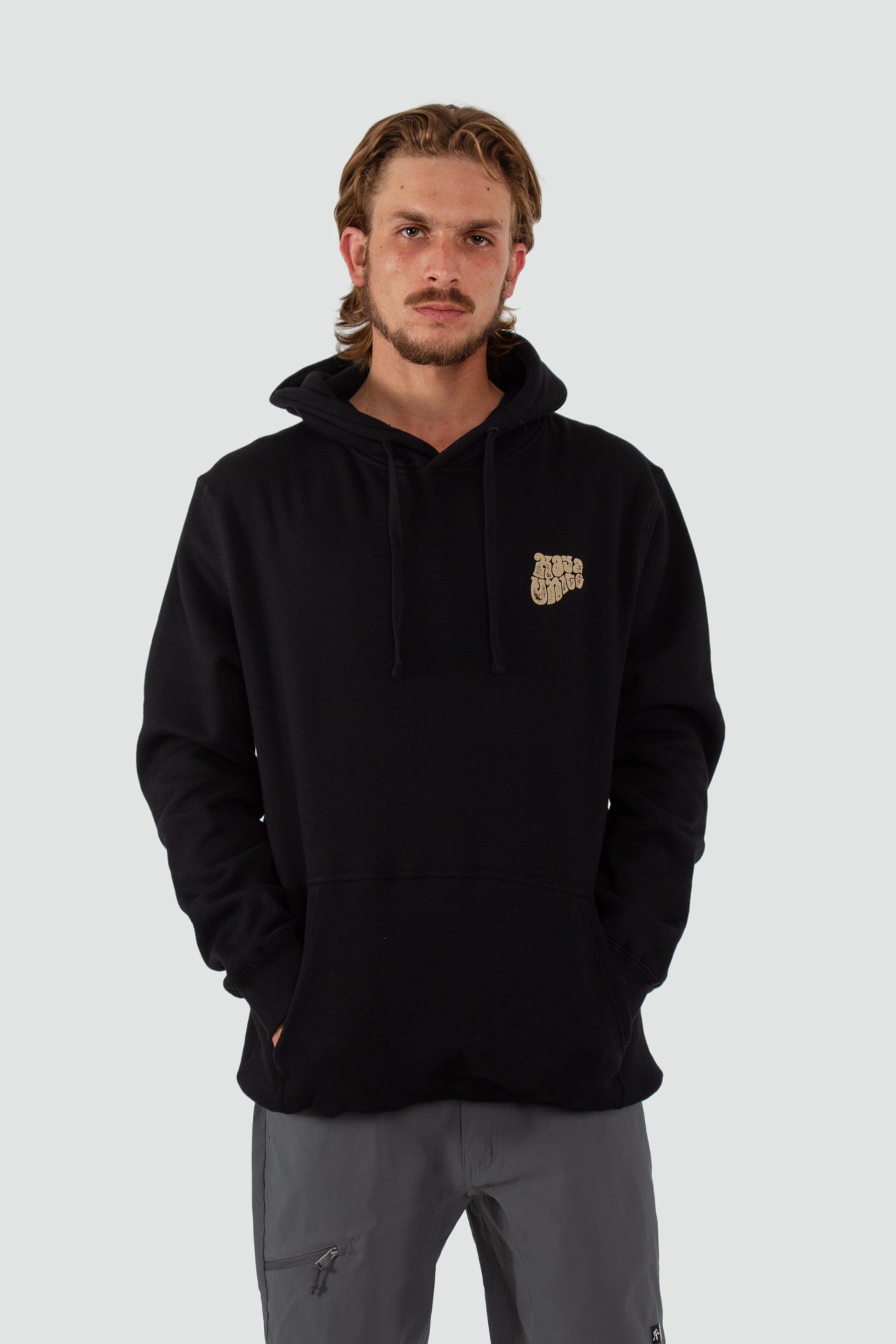 Polerón Hoodie Algodón Roots Hombre - Negro Black