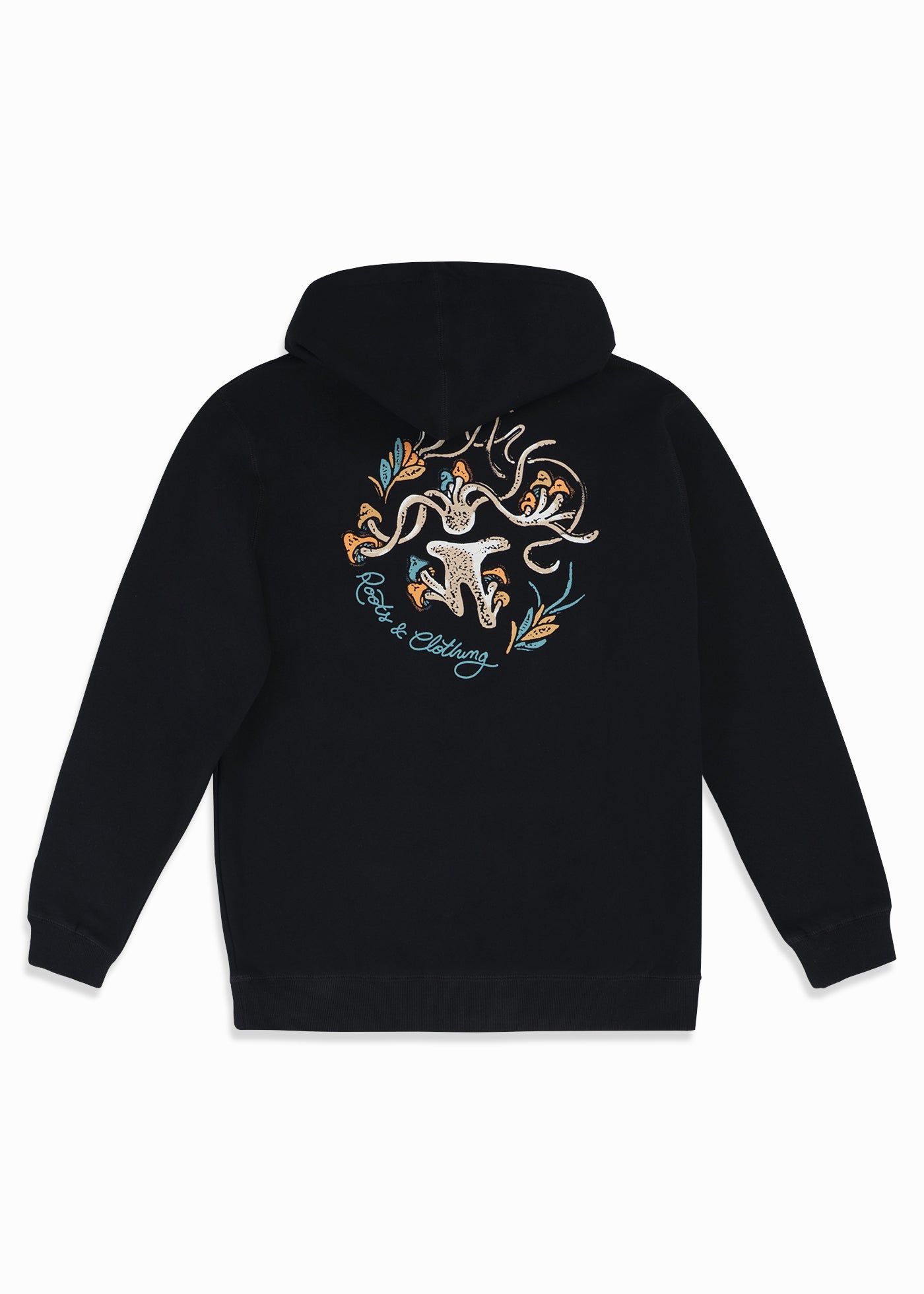 Polerón Hoodie Algodón Roots Hombre - Negro Black