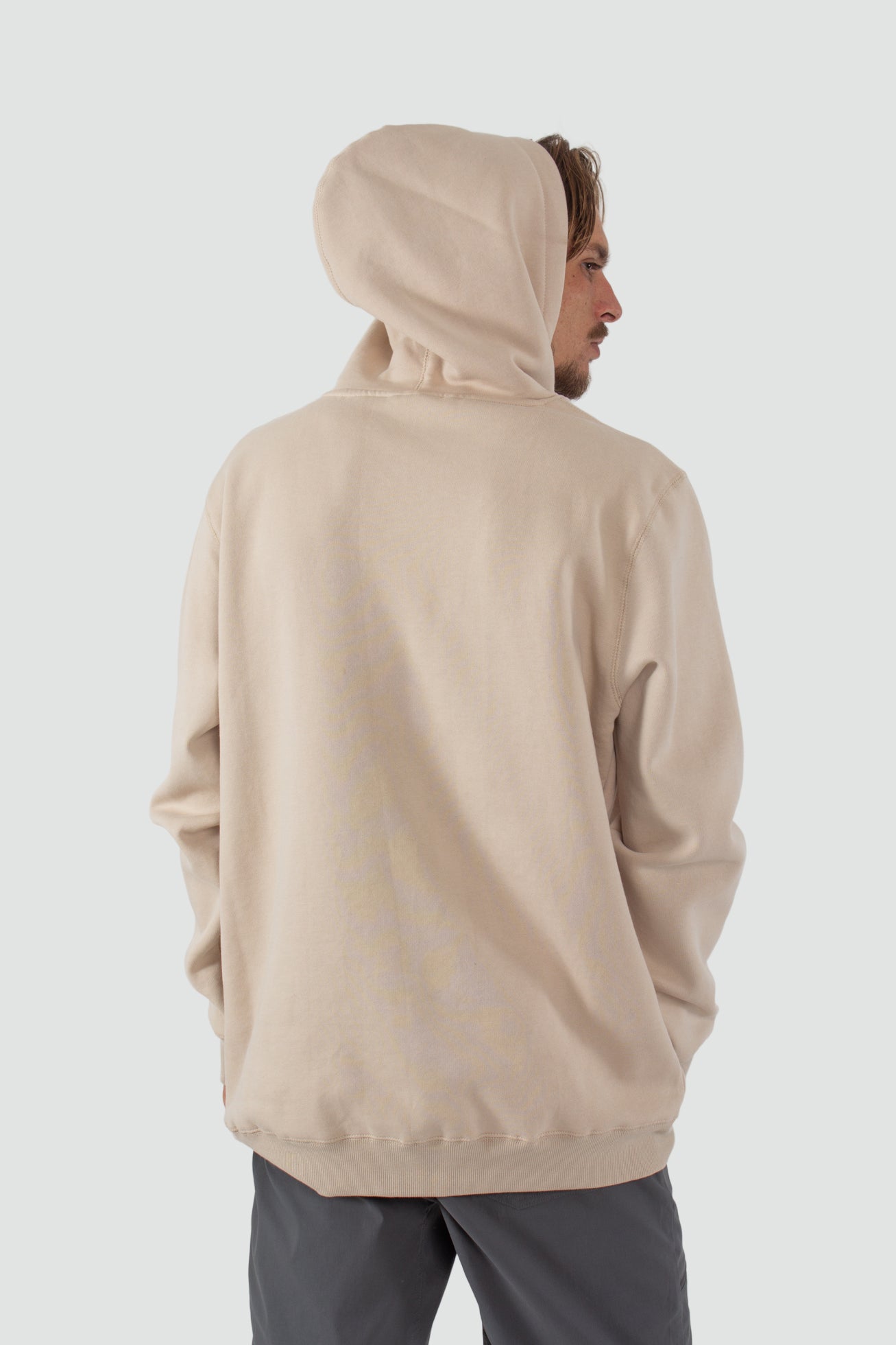 Polerón Hoodie Algodón Classy Hombre - Bone Gray