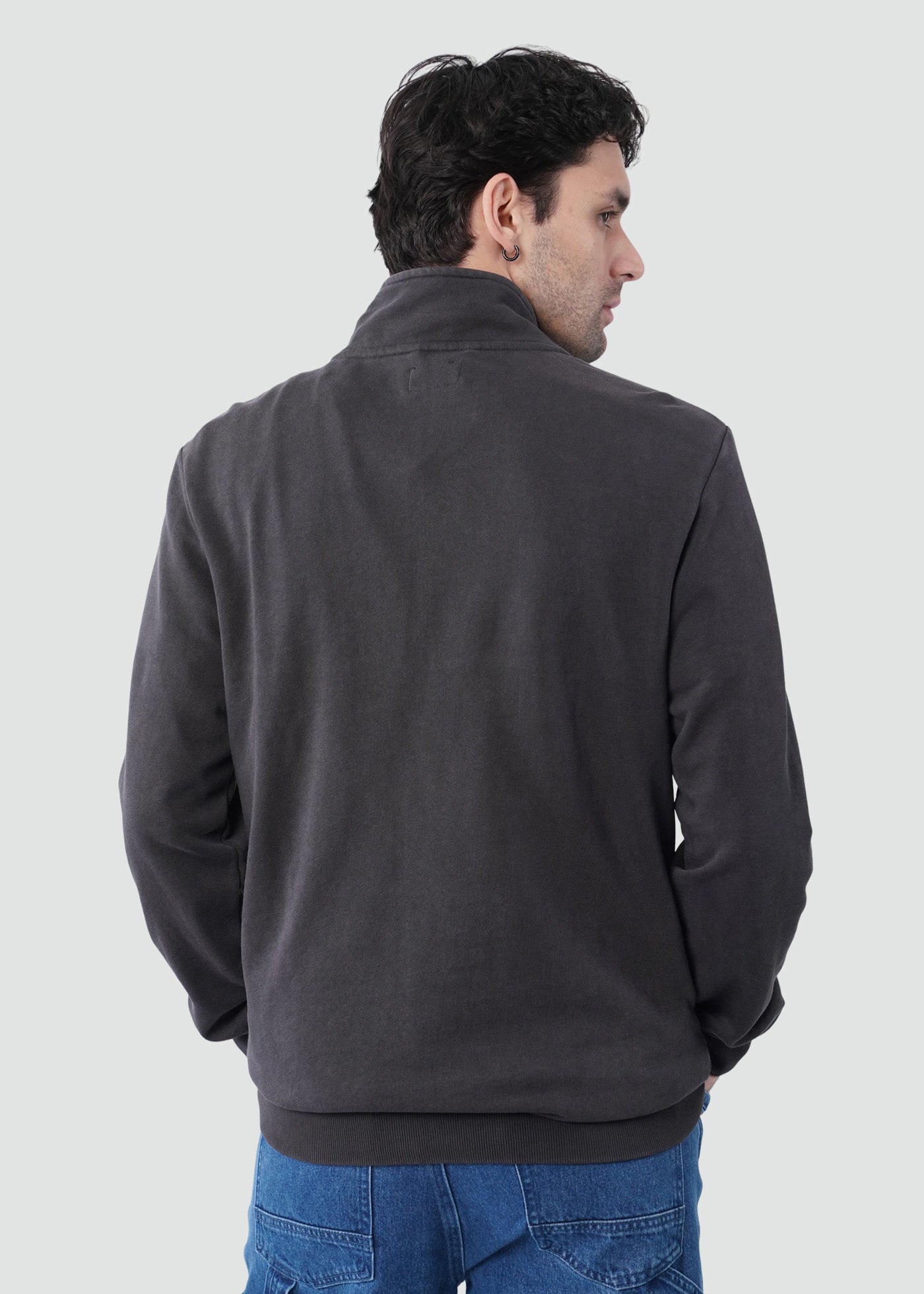 Polerón Half Zip Hombre - Negro