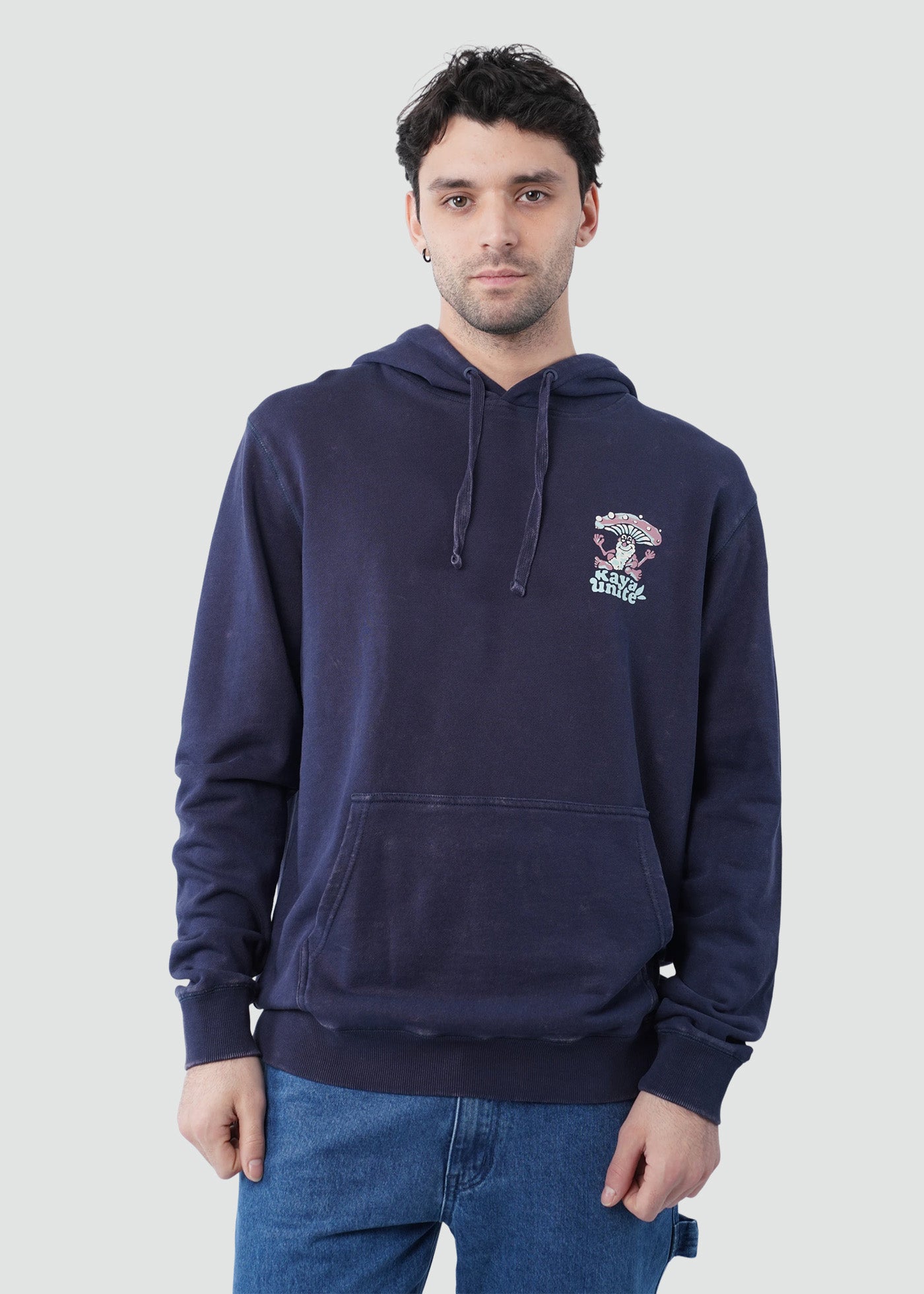 Polerón Hoodie Algodón Relax Hombre - Navy Dark Slate Gray