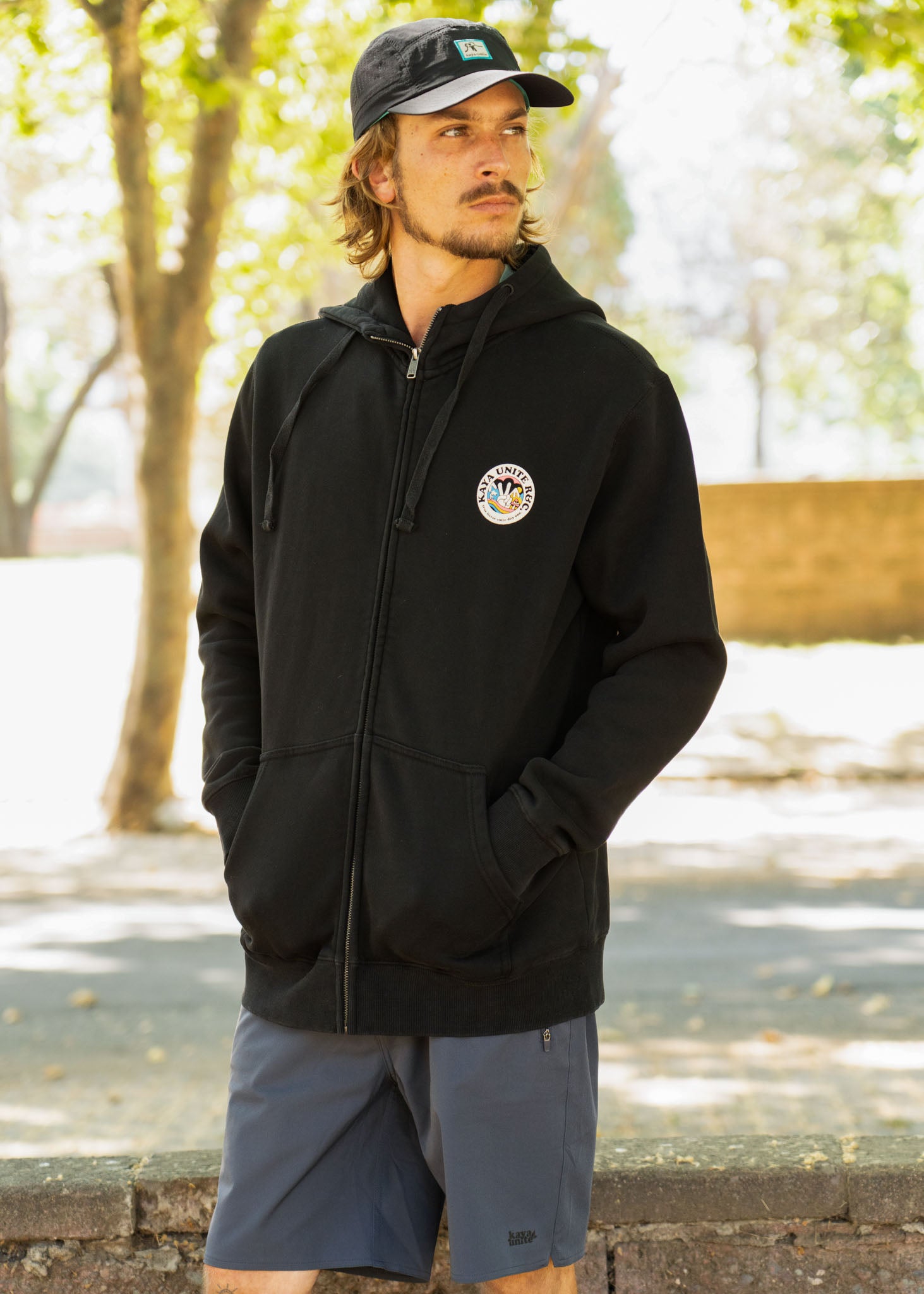 Polerón Full Zip Planet - Negro