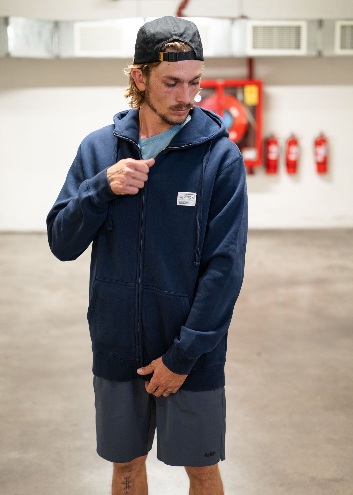 Polerón Full Zip Patch - Navy