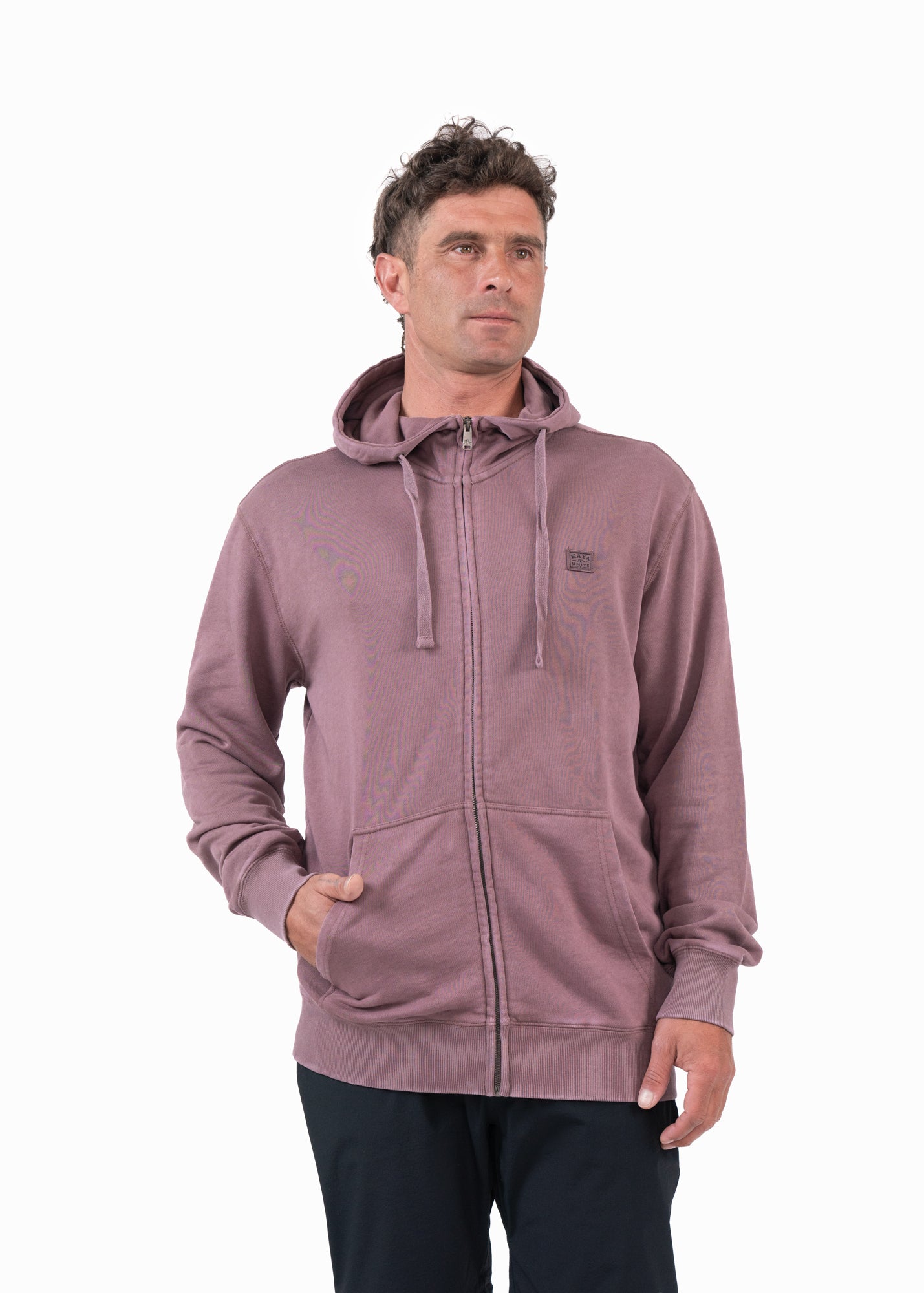 Polerón Full Zip Liviano Solid Plum