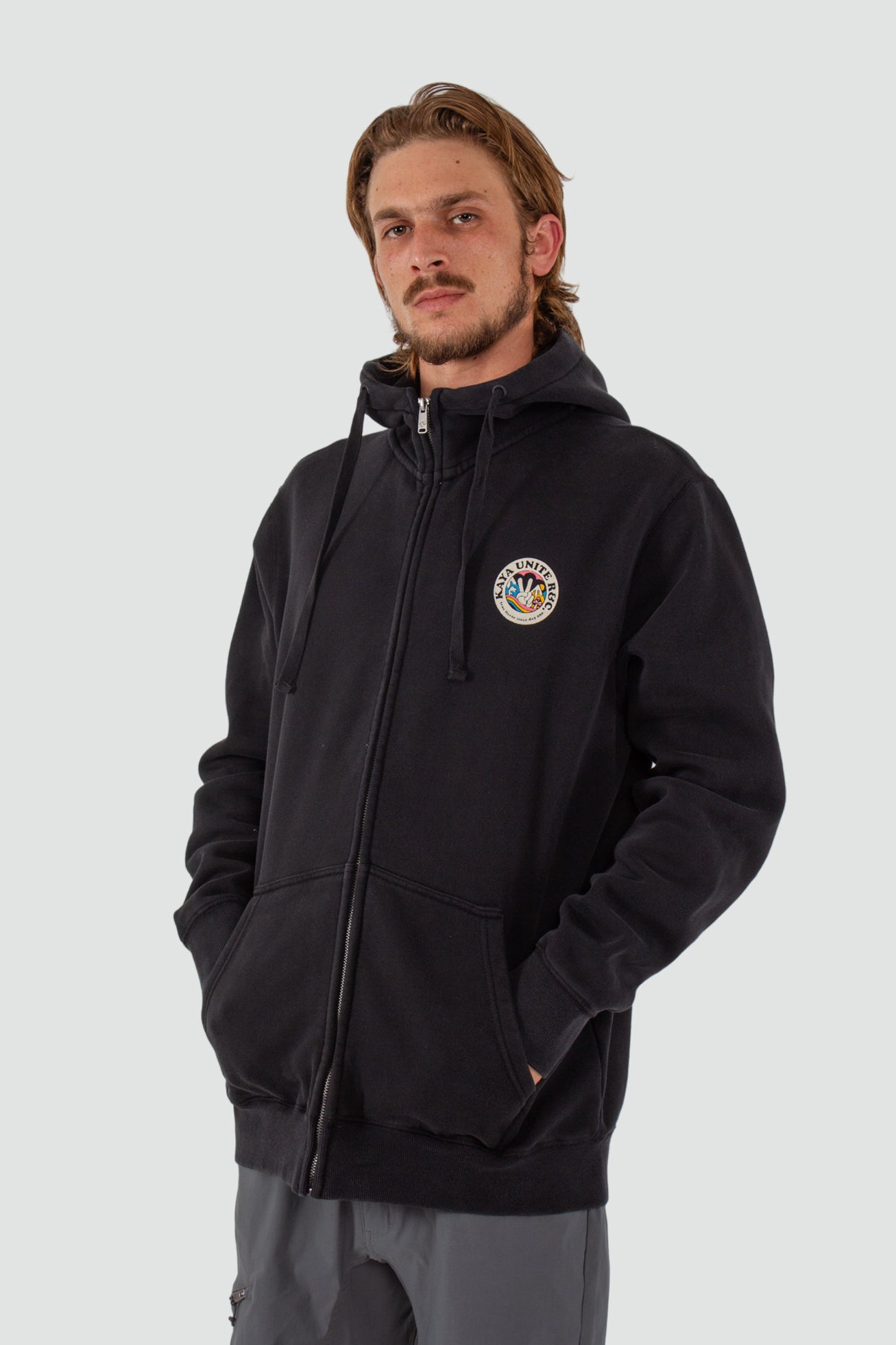 Polerón Full Zip Planet - Negro
