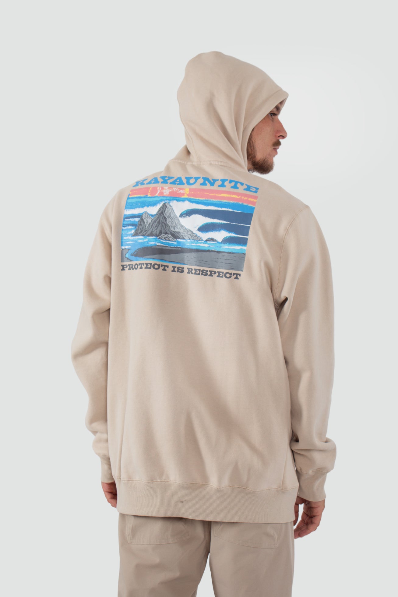 Polerón Full Zip Protect - Bone