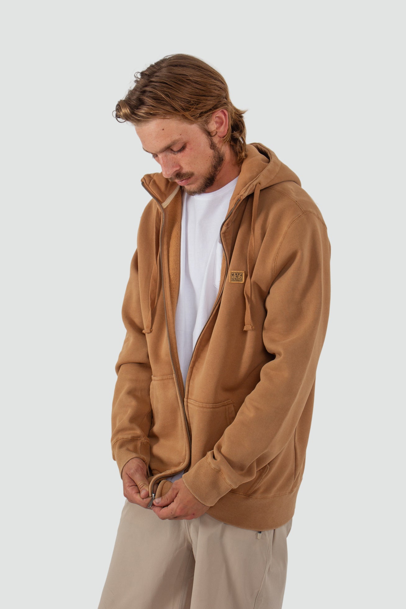 Polerón Full Zip Daily - Tobacco