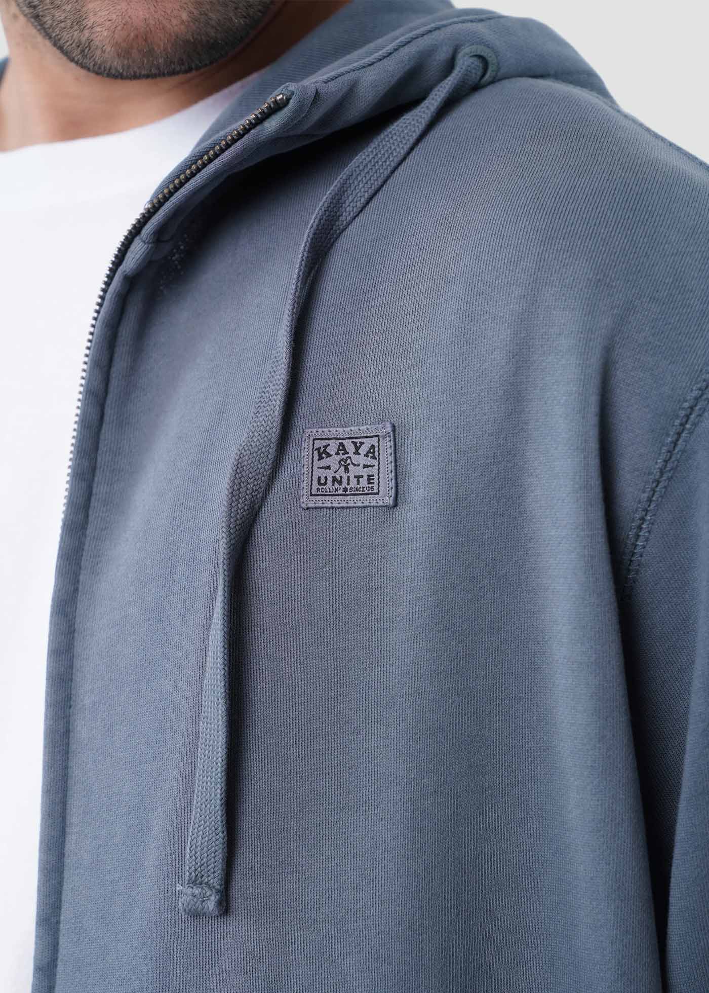 Polerón Full Zip Hombre Daily - Denim
