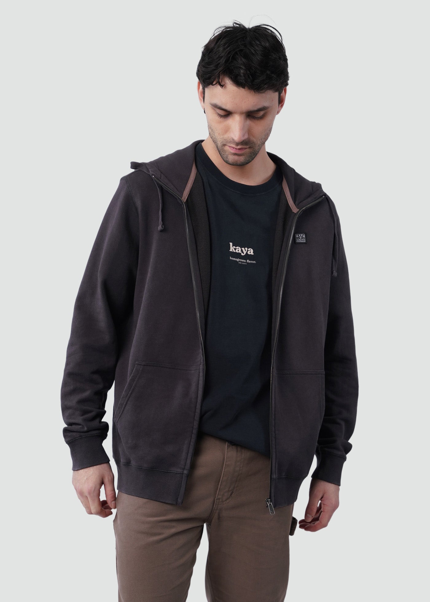 Polerón Full Zip Hombre Daily - Negro