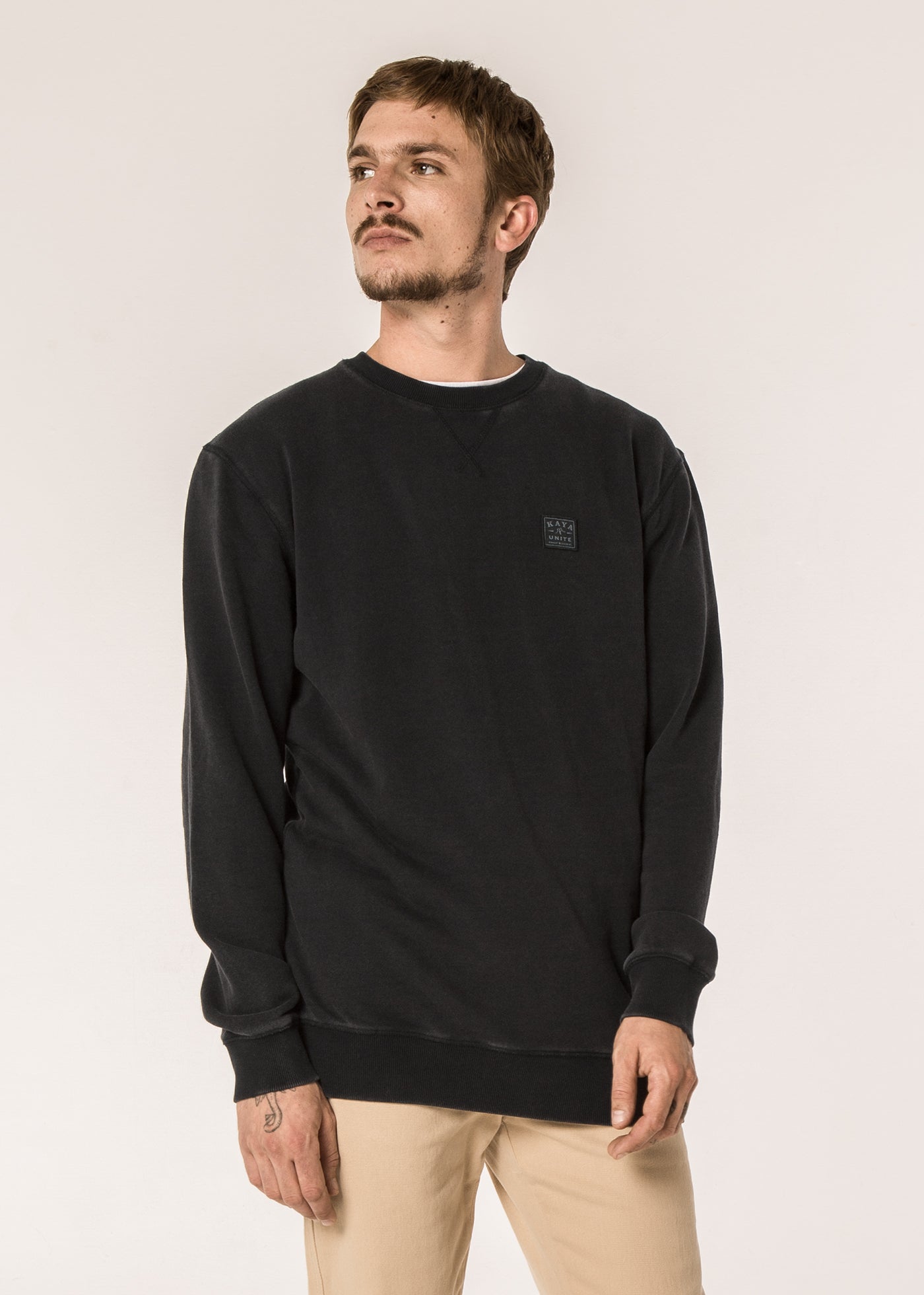 Crewneck Daily Black Dark Slate Gray