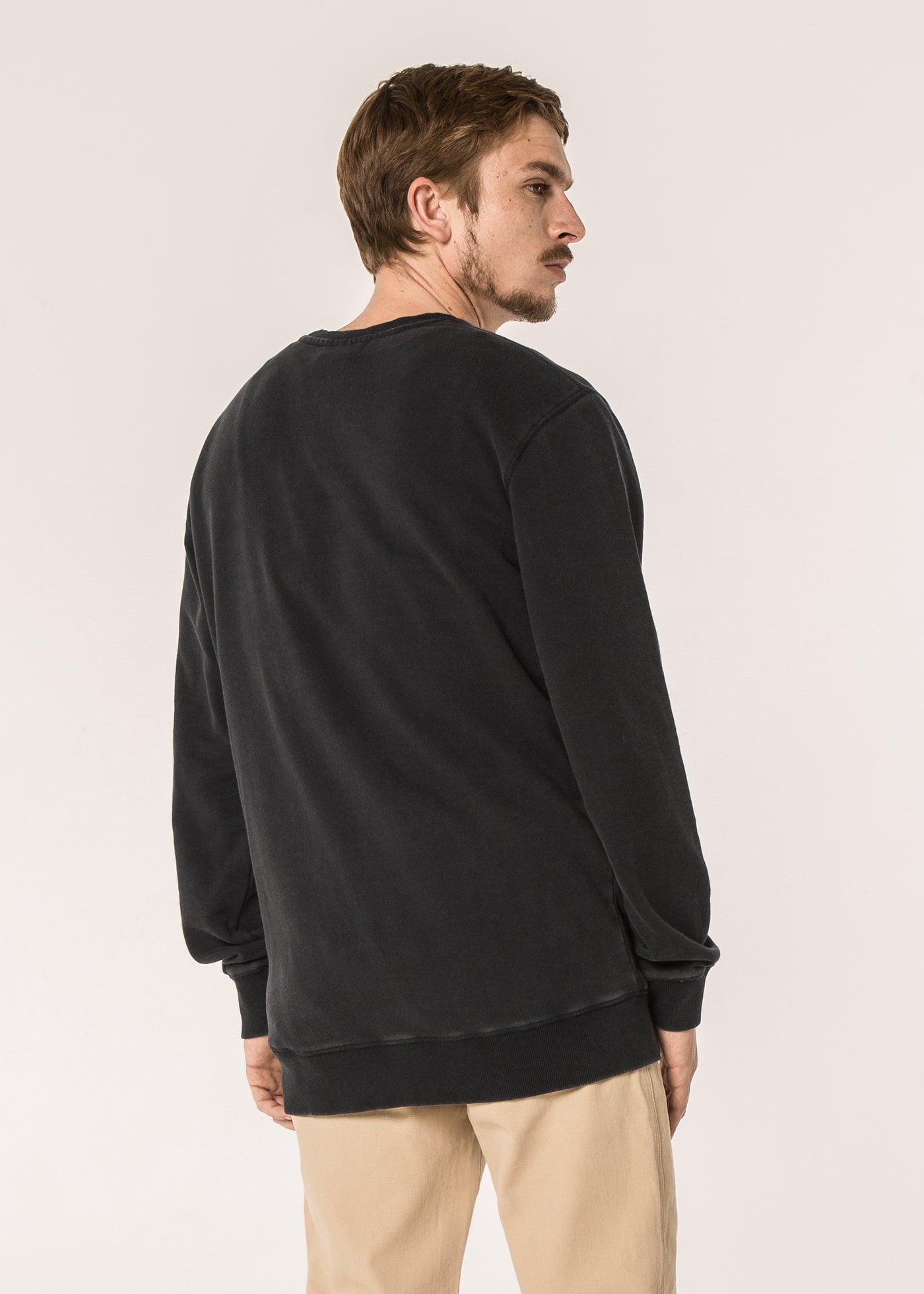 Crewneck Daily Black Dark Slate Gray
