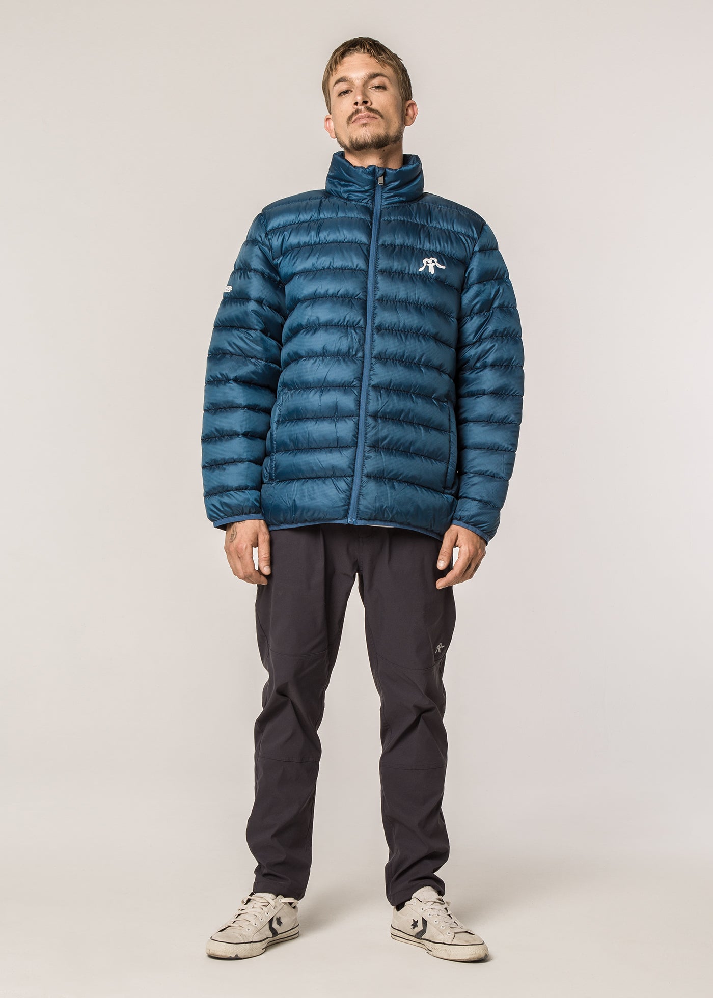 Parka Yagan Solid Hombre - Navy Light Gray