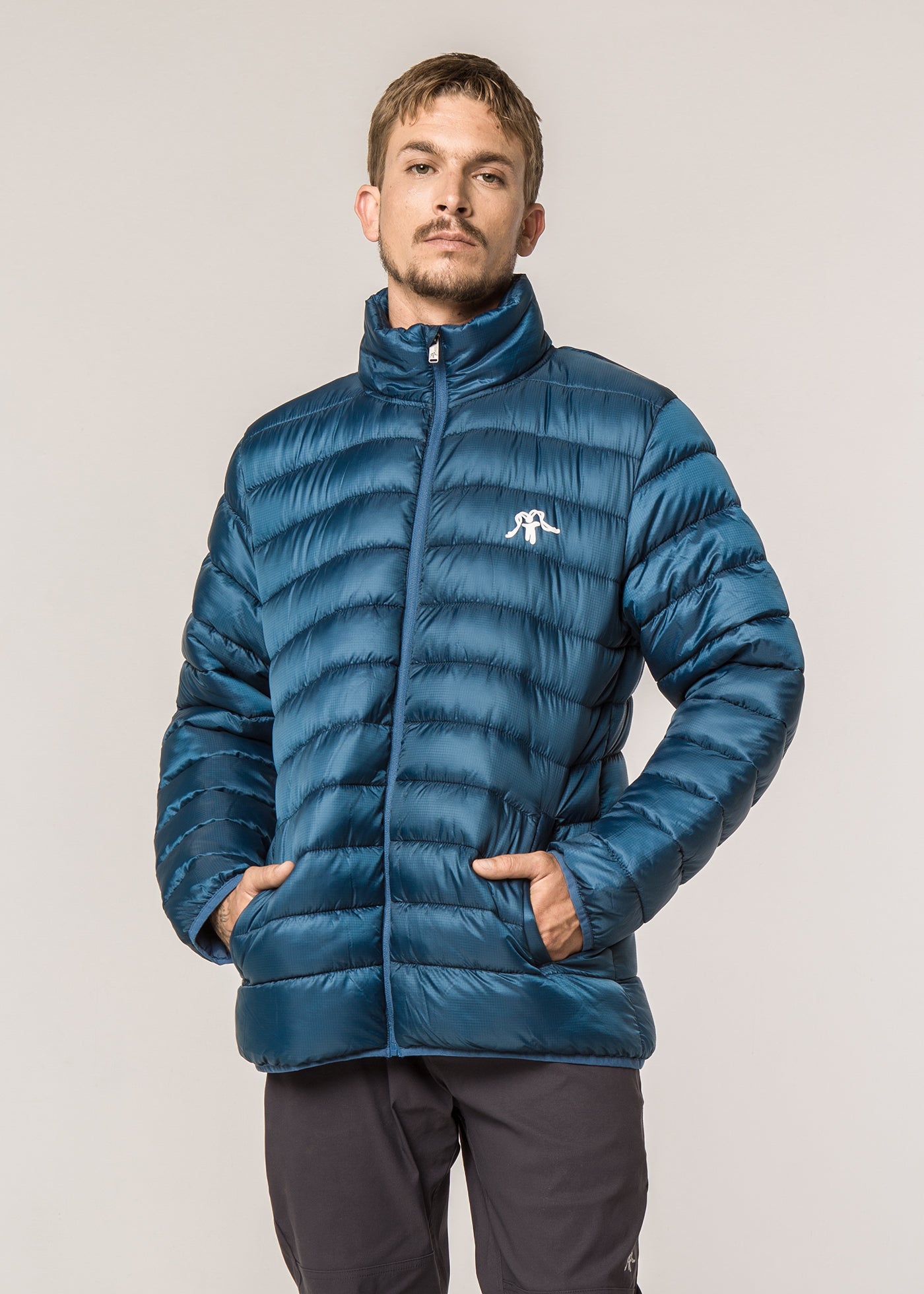 Parka Yagan Solid Hombre - Navy Light Gray