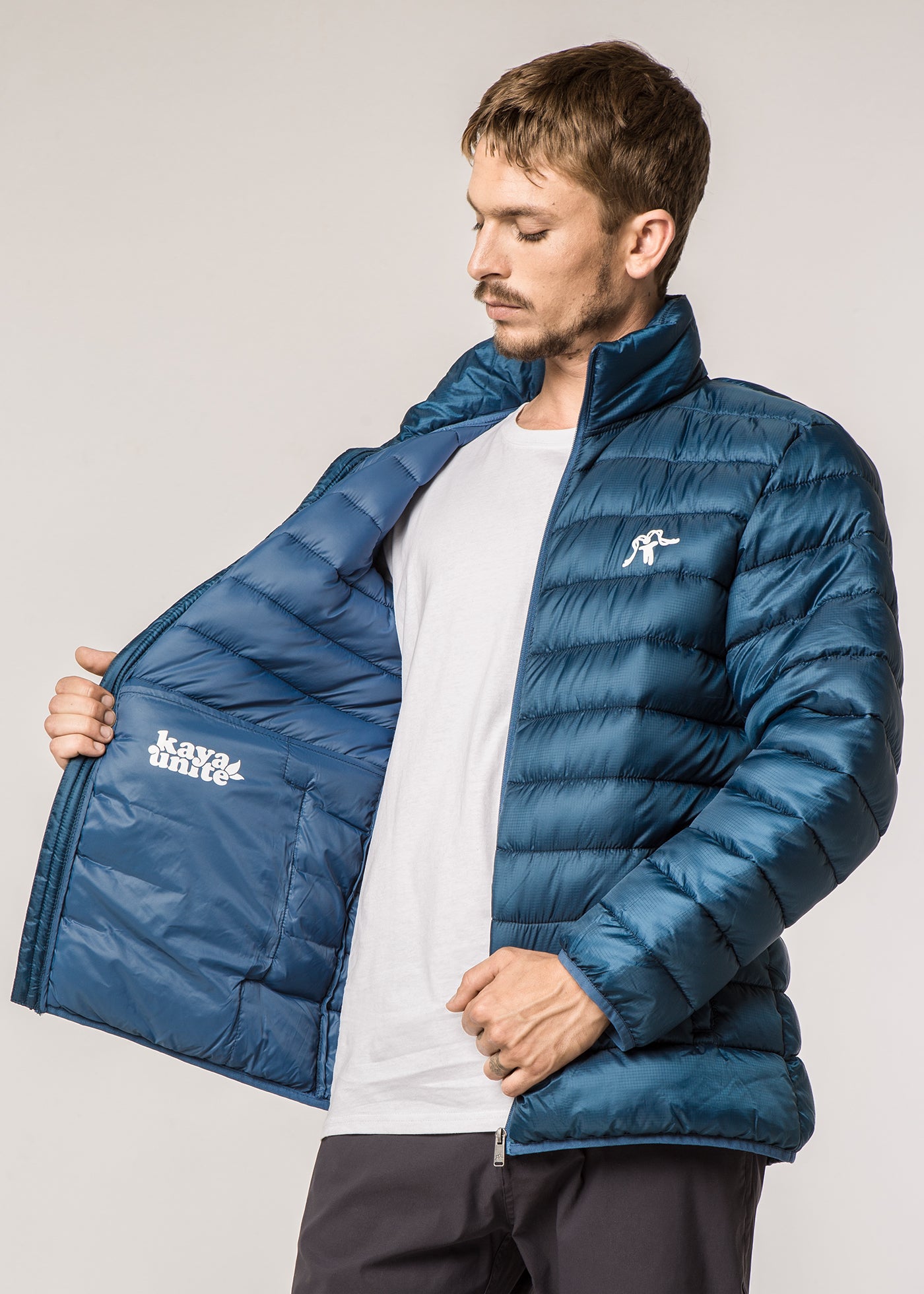 Parka Yagan Solid Hombre - Navy Light Gray