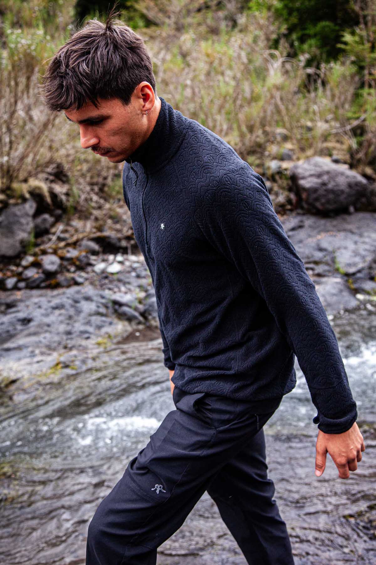 Polar Medio Cierre MicroCipress Hombre - Negro Black