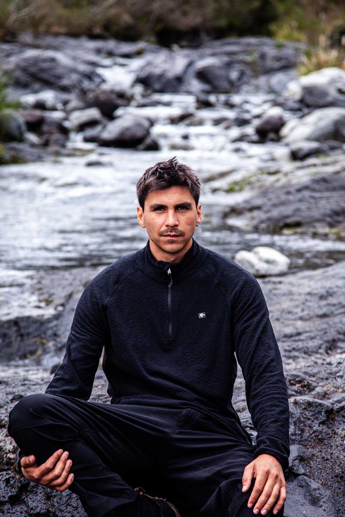 Polar Medio Cierre MicroCipress Hombre - Negro Black