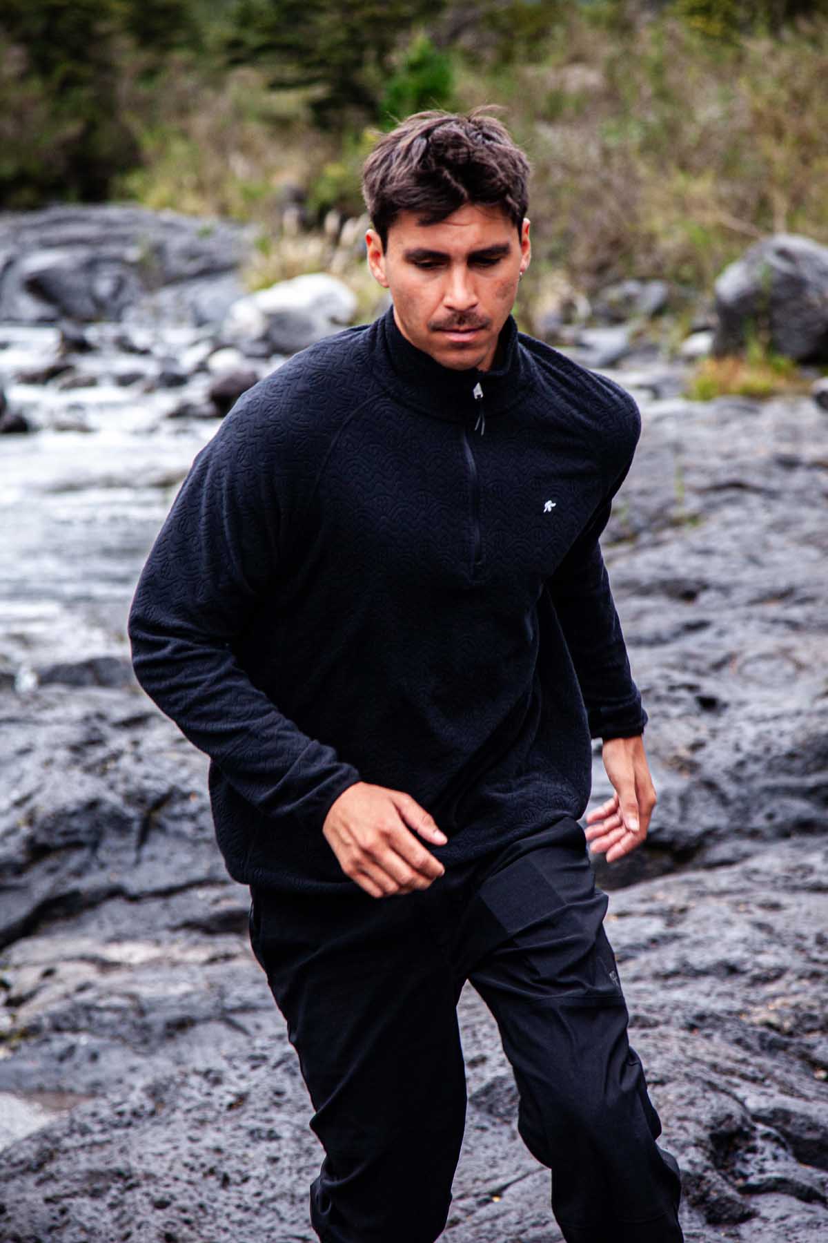 Polar Medio Cierre MicroCipress Hombre - Negro Black