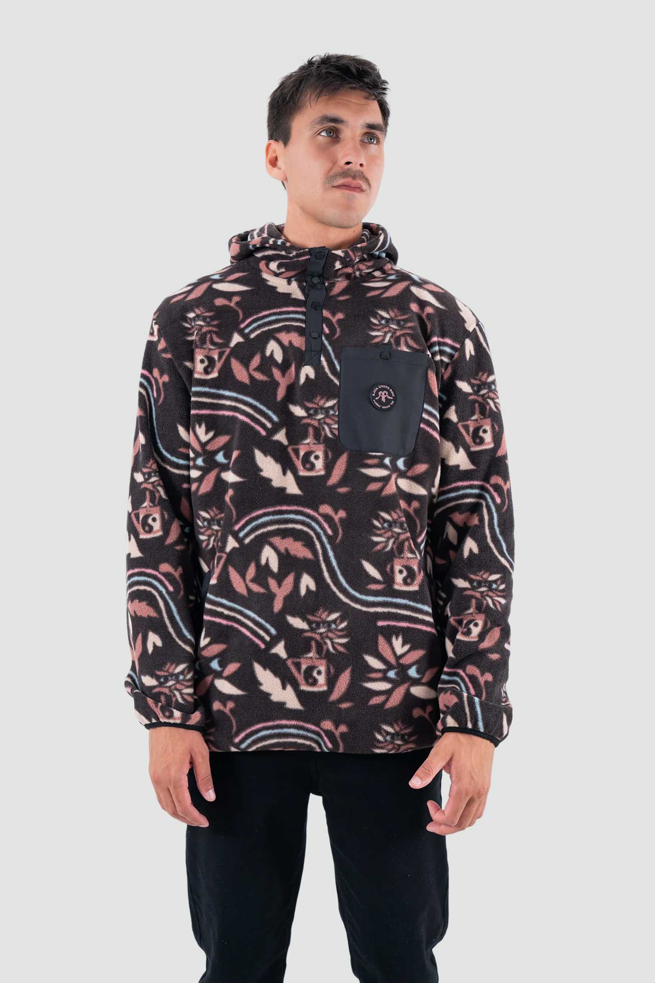 Polar Hood Half Zip Moke - Burdeo