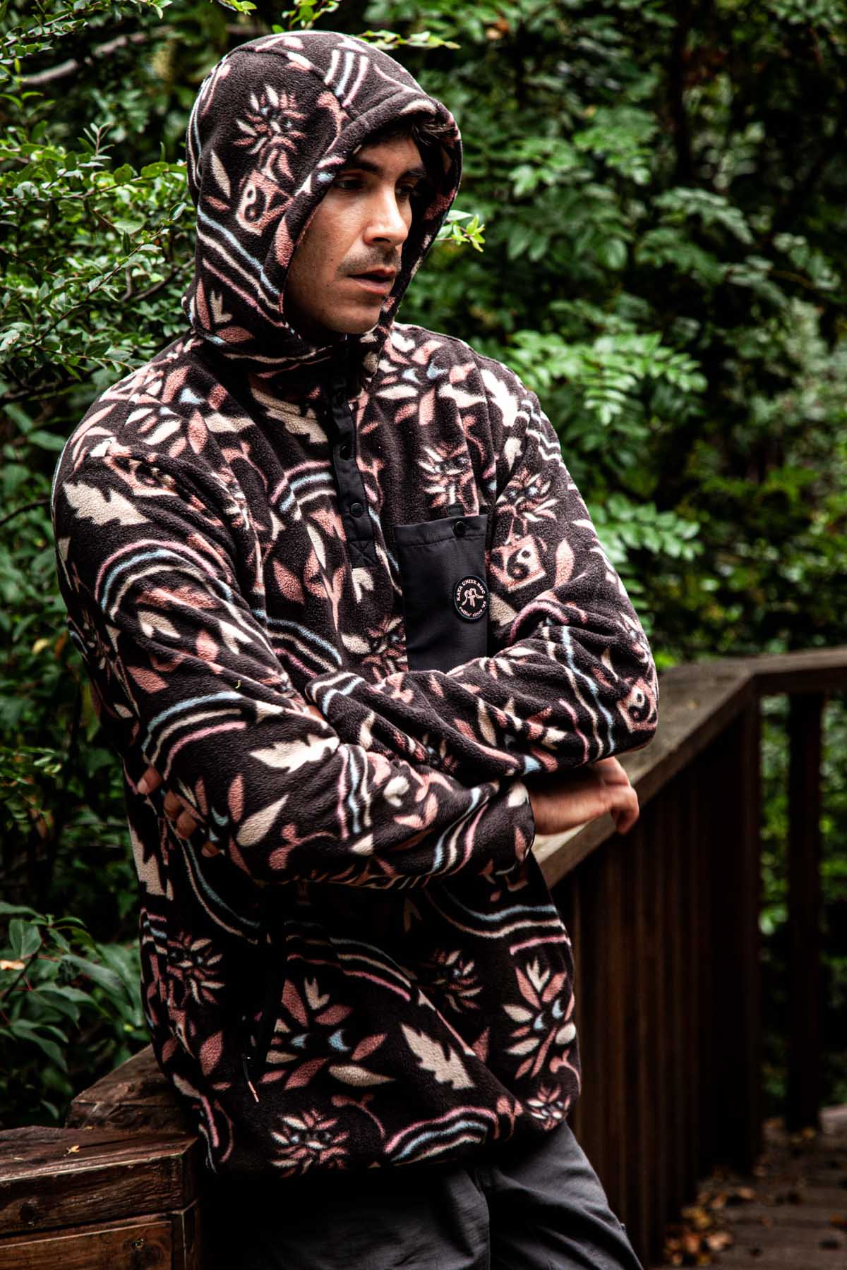 Polar Hood Half Zip Moke - Burdeo