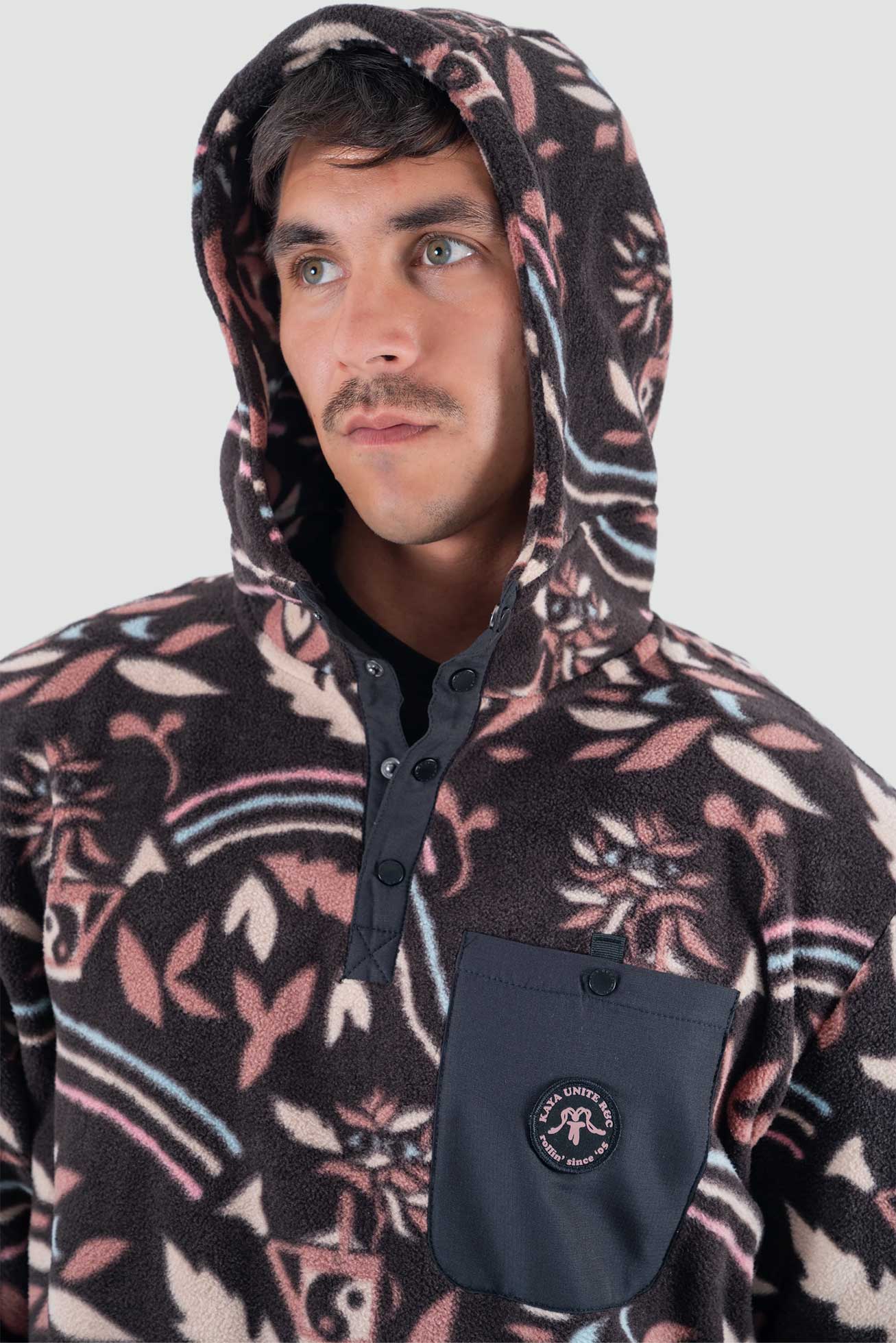 Polar Hood Half Zip Moke - Burdeo