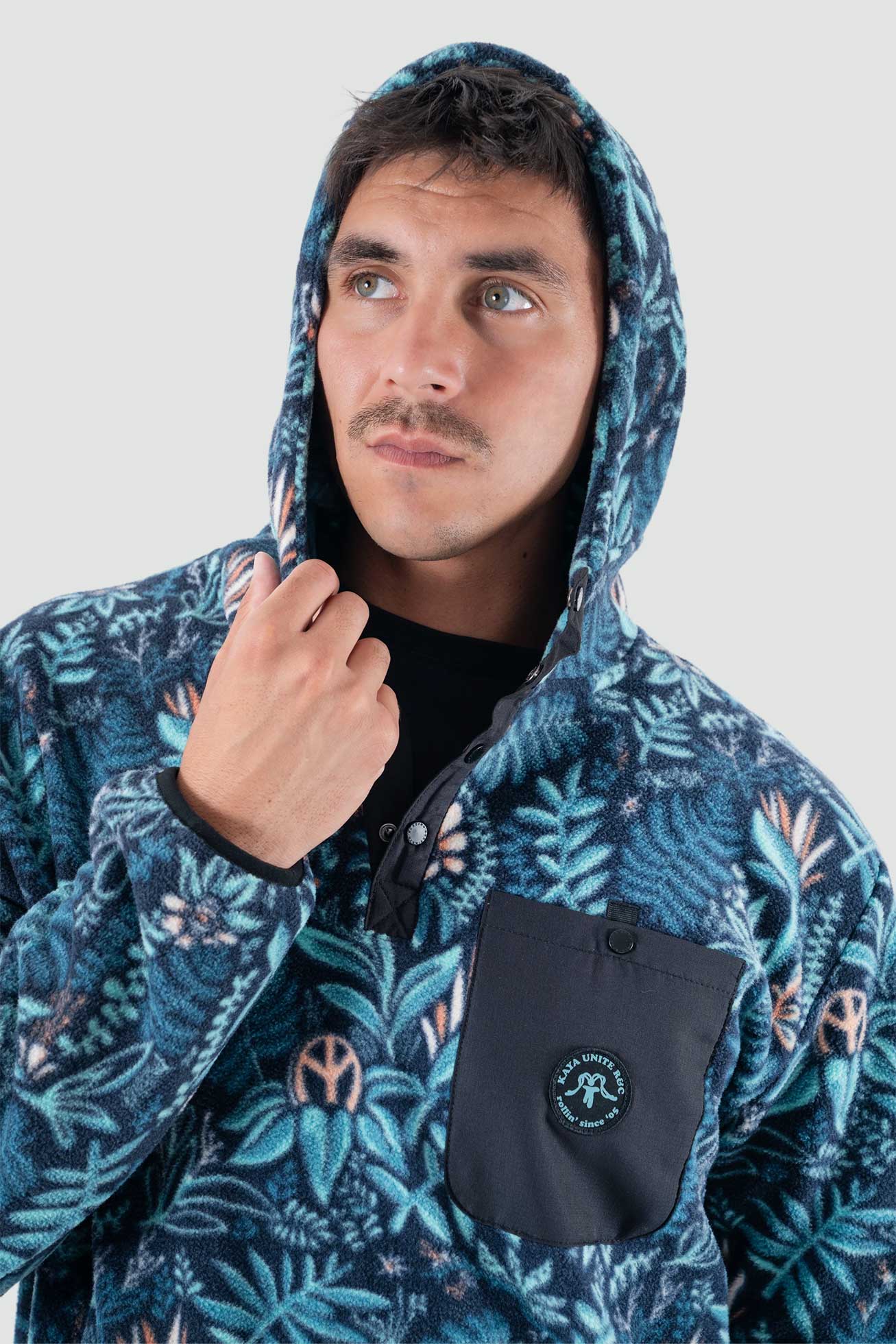 Polar Hood Half Zip Yedra - Teal