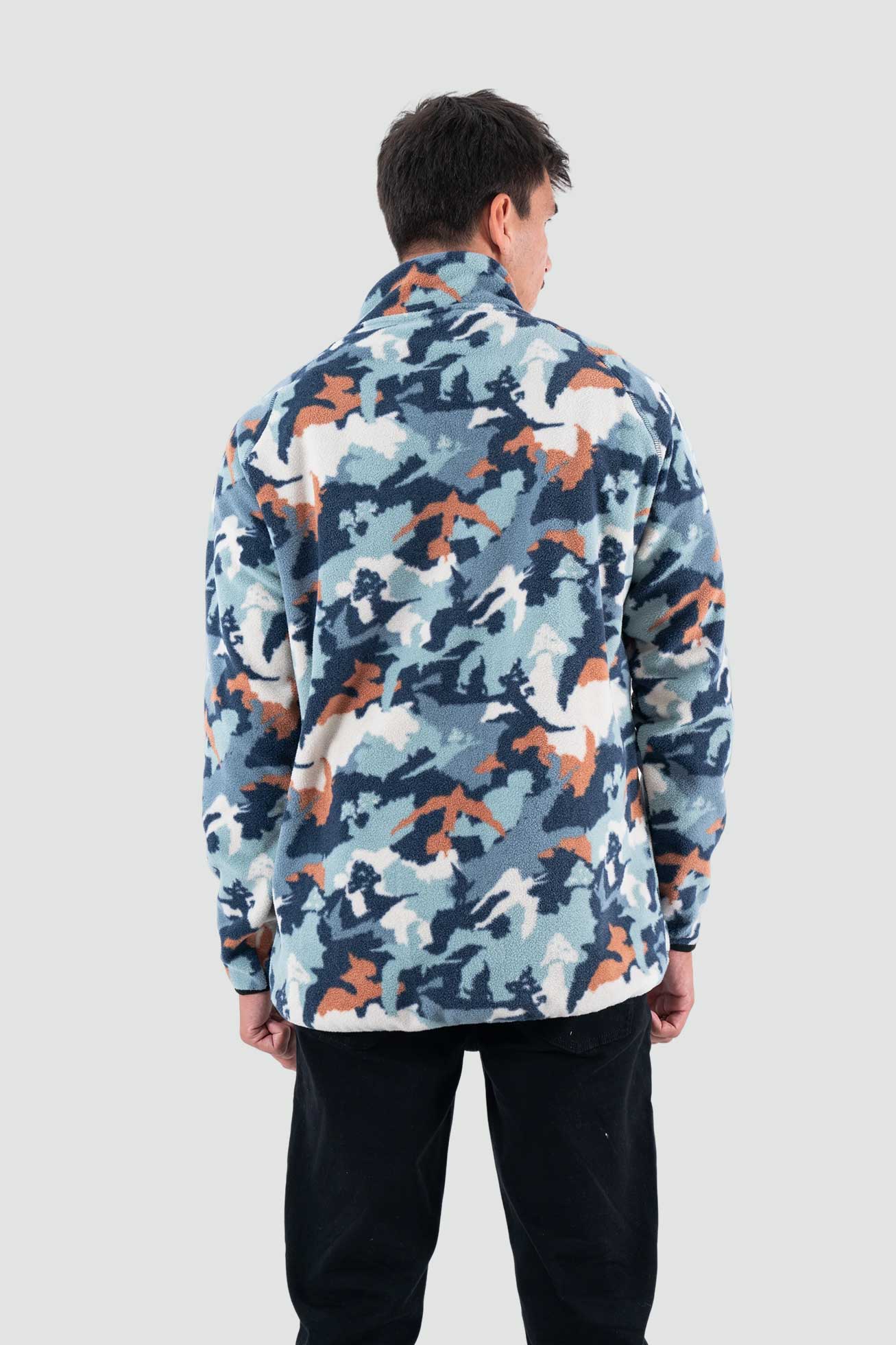 Polar Medio Cierre Patch Geo Hombre - Azul