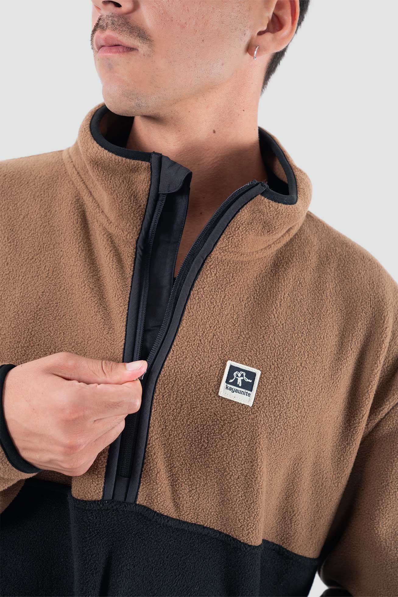 Polar Medio Cierre Hombre - Camel Lavender