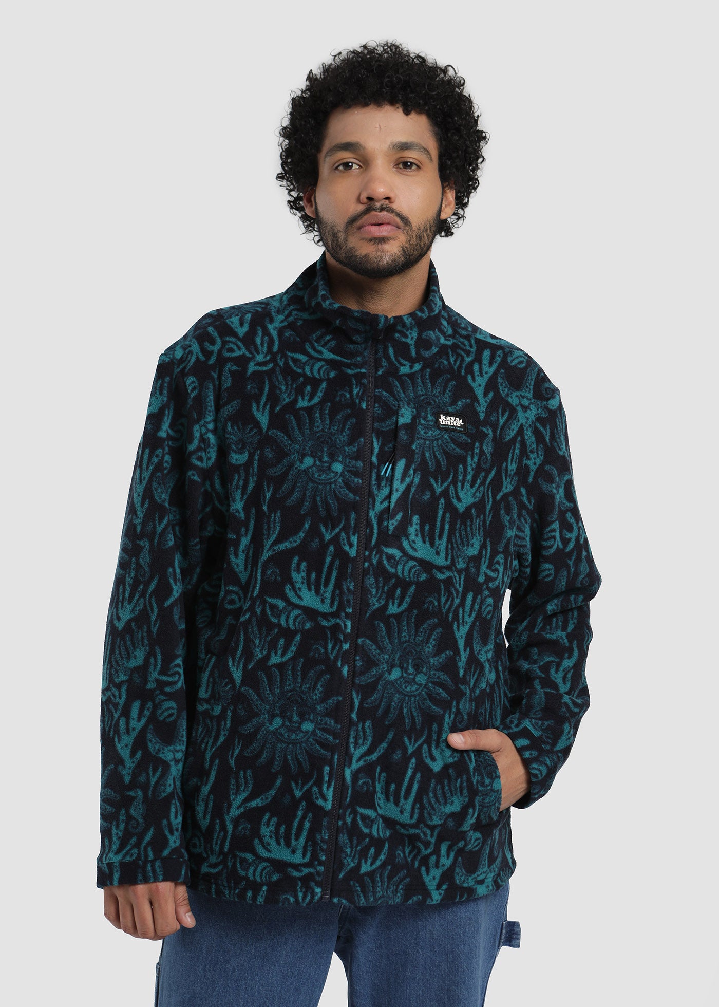 Polar Full Zip Hombre Coral - Teal