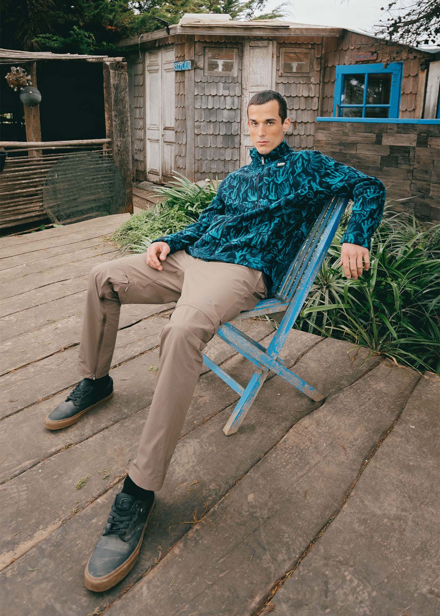 Polar Full Zip Hombre Coral - Teal